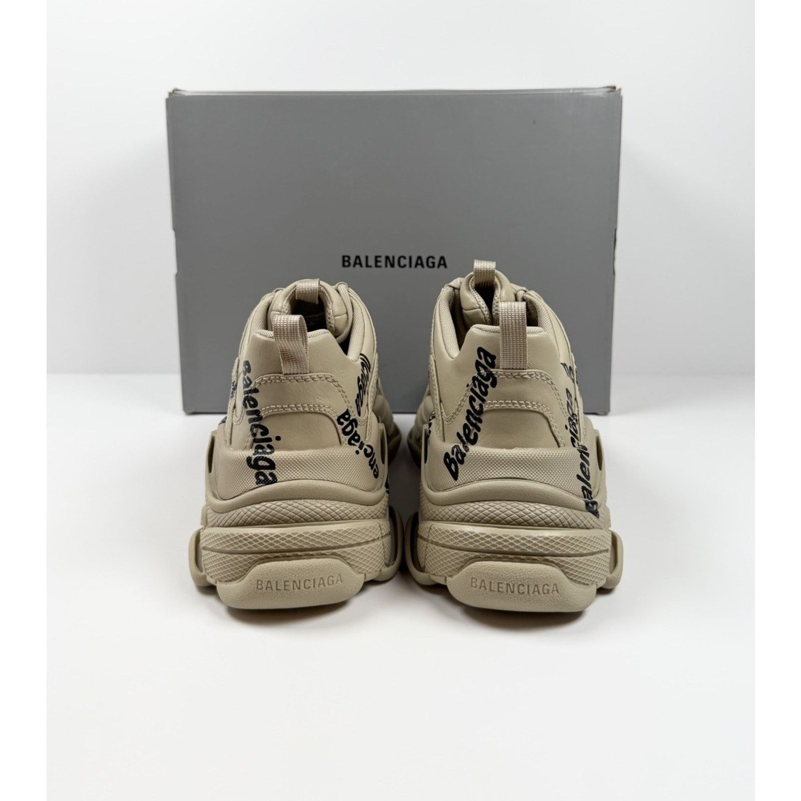 Balenciaga Size 40EU/10W - Balenciaga Triple S Beige Allover Logo NEW! Size US 10 / IT 40 - 4 Thumbnail