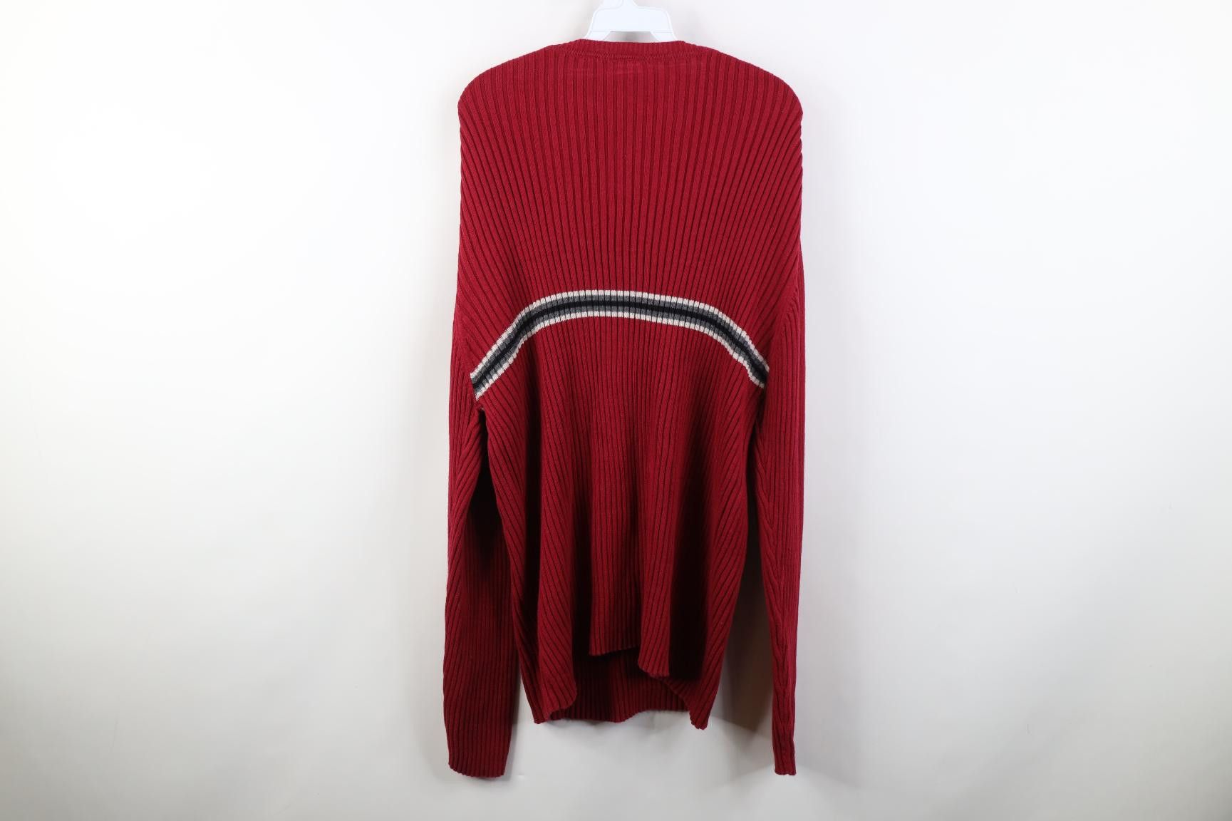 Gap Vintage 90s Gap Cotton Ribbed Knit Crewneck Sweater Red Size US XXL / EU 58 / 5 - 11 Thumbnail