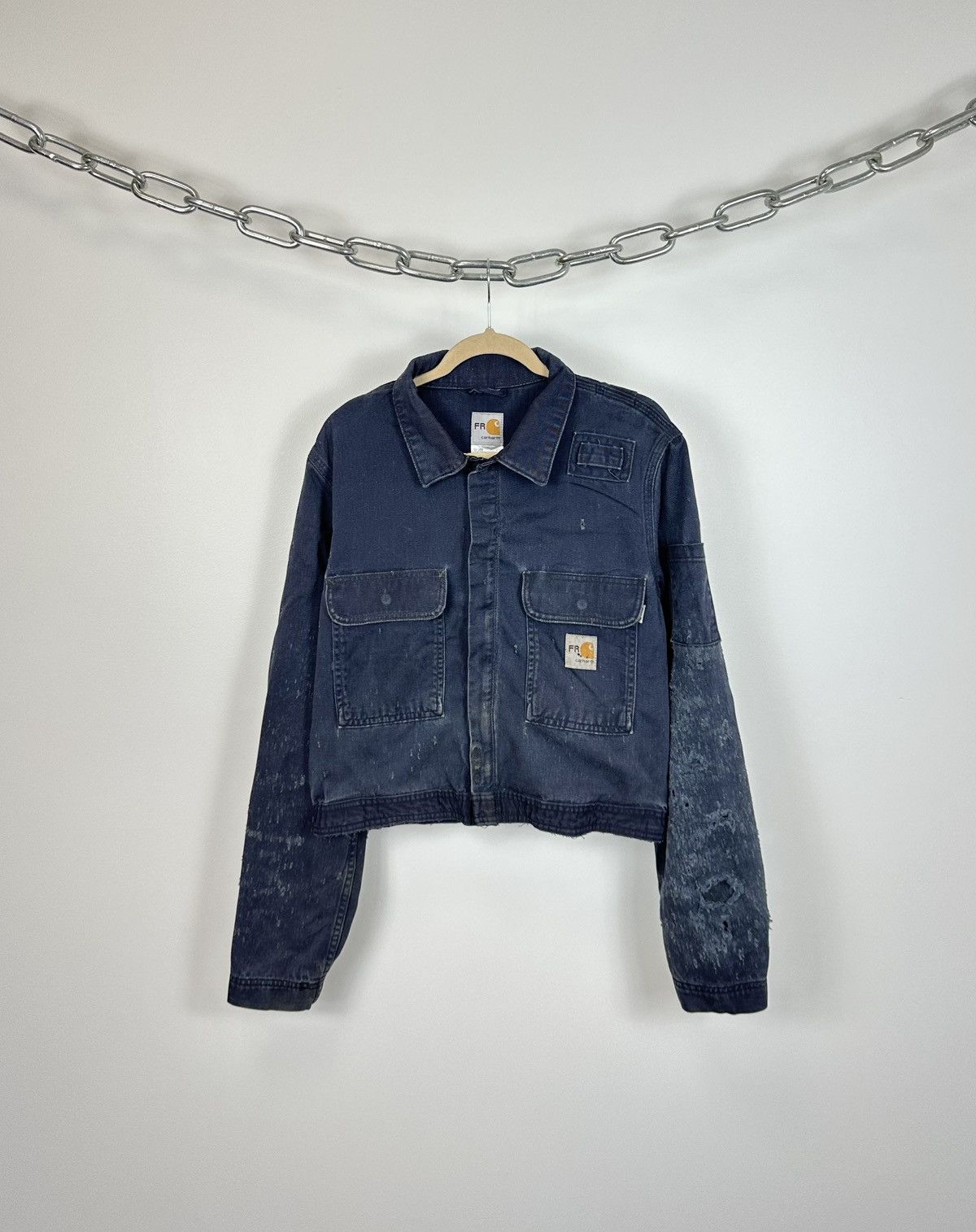 Vintage 90s Carhartt Flame Resistant USA Cropped Work Jacket