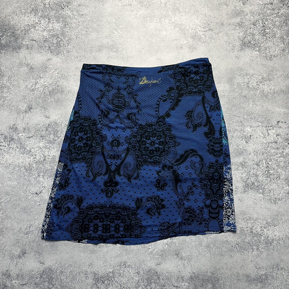 Desigual Vintage Desigual Floral Midi Skirt Flower Avant-Garde Y2K Size 29" - 2 Thumbnail