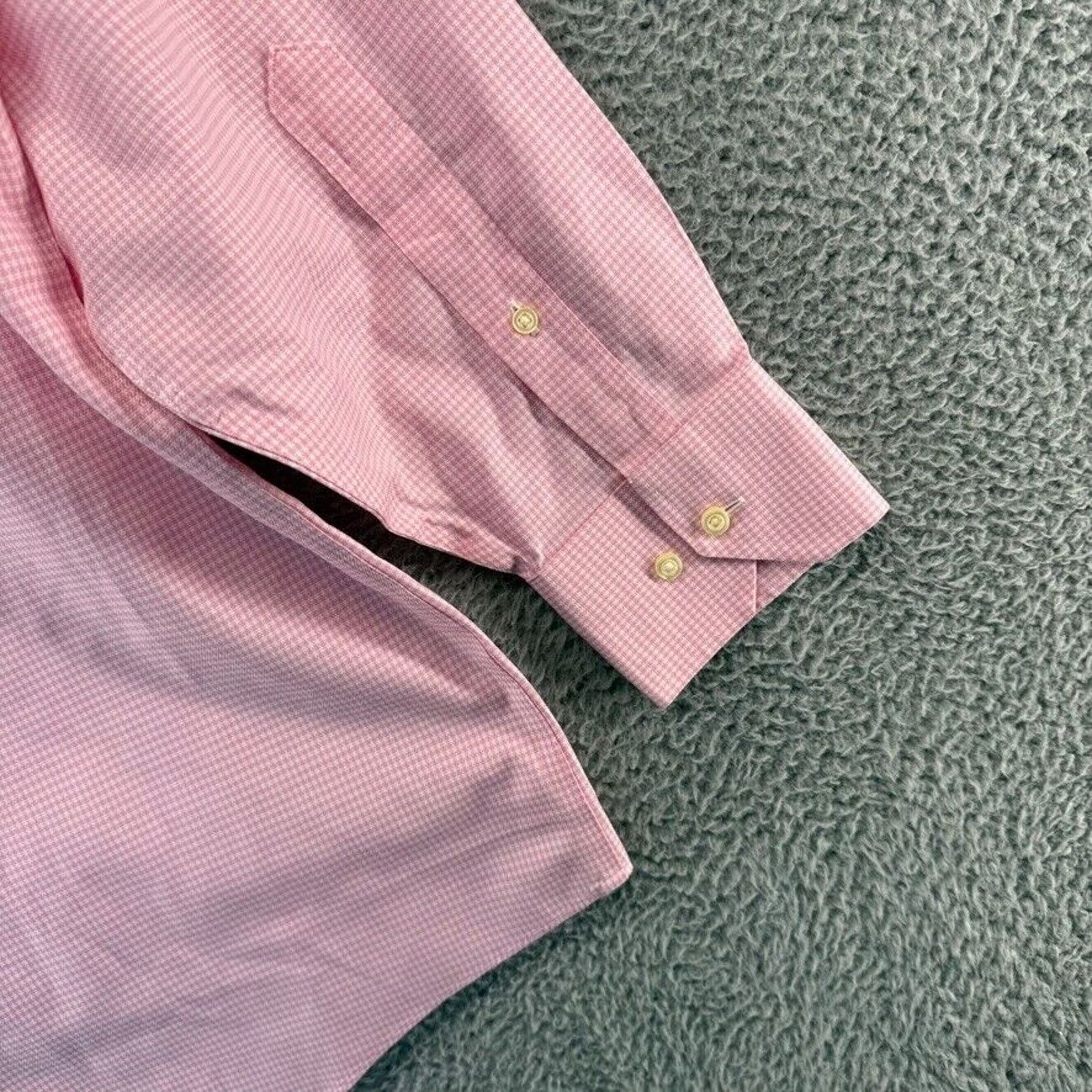 Brooks Brothers Brooks Brothers Shirt Men's 16.5 2/3 Pink Houdstooth Plaid Size US L / EU 52-54 / 3 - 10 Thumbnail