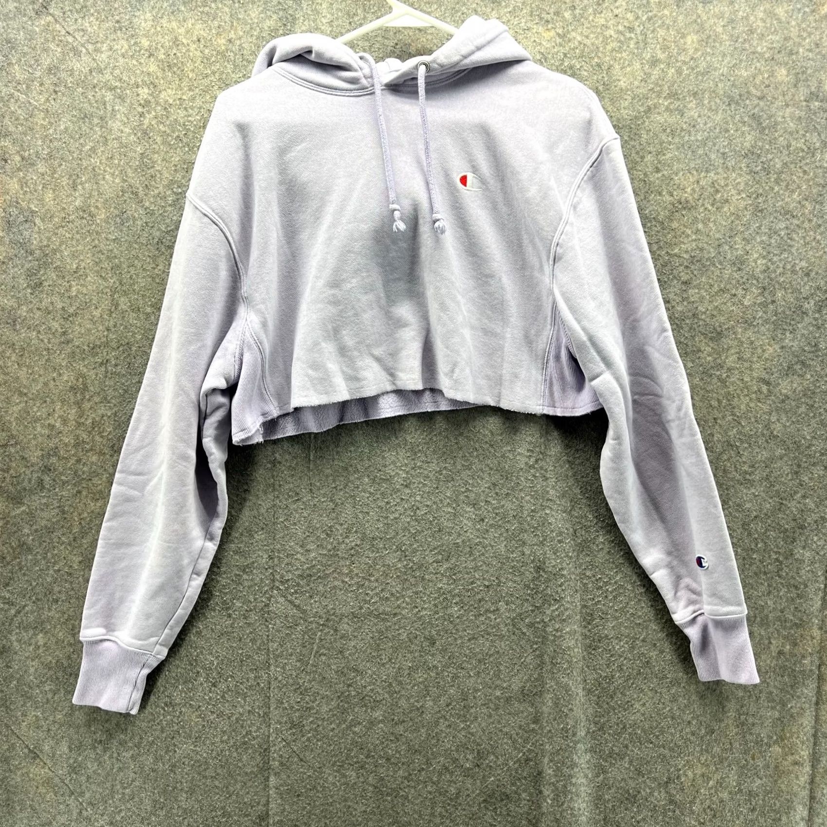 Champion VTG Champion Hoodie Womens XS Purple Reversible Weave Pullover Cropped Sweatshirt Size XS / US 0-2 / IT 36-38 - 2 Thumbnail