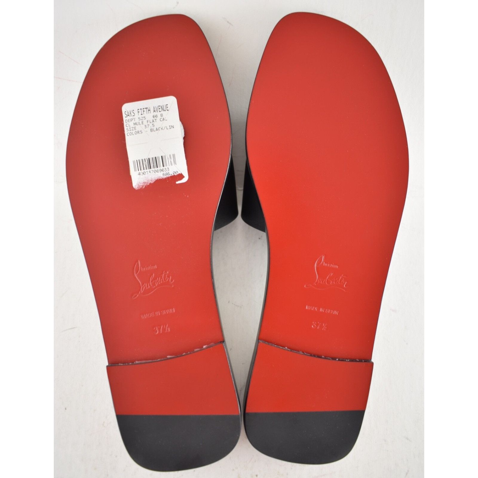 Christian Louboutin Christian Louboutin Mule Flat Black Leather Logo Slide Slip Size US 7.5 / IT 37.5 - 17 Thumbnail