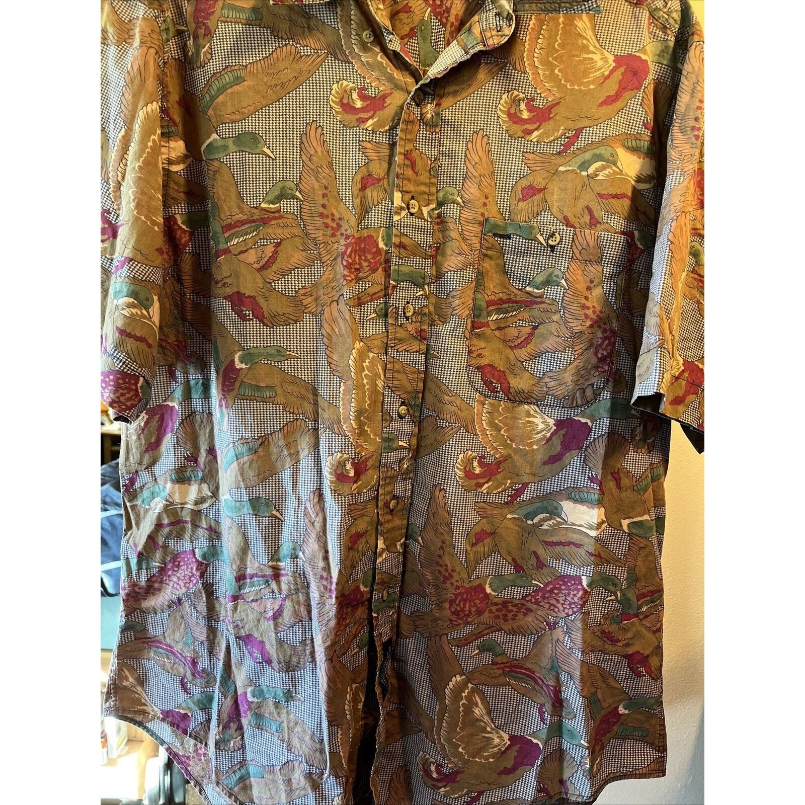 Allen Solly Allen Solly Vintage Men’s 17.5 34/35 Duck Print Cotton Shirt Size US L / EU 52-54 / 3 - 5 Thumbnail