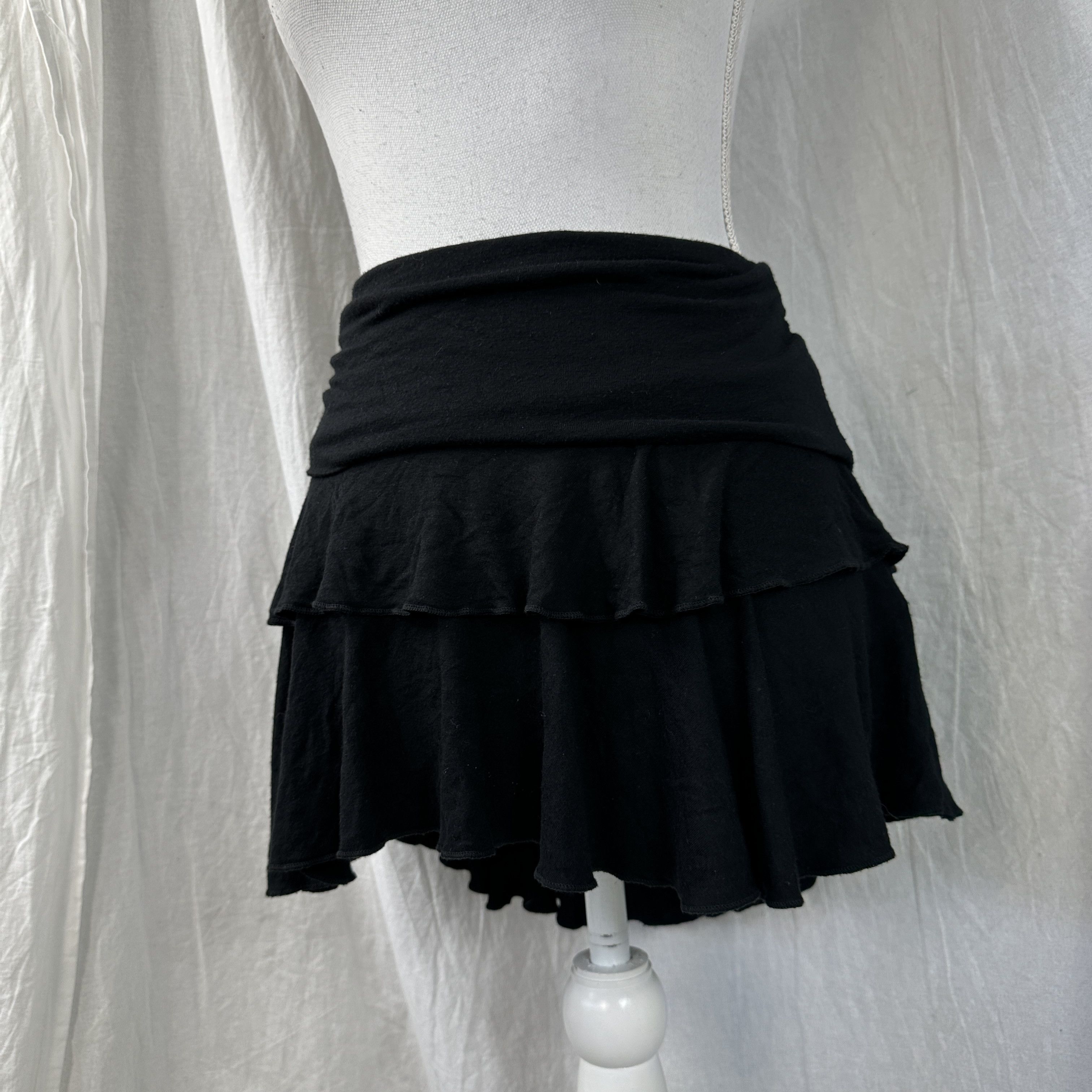 Vintage Vintage Avant Garde Opium Grunge Viscose Mini Skirt 00s Size 30" / US 8 / IT 44 - 1 Thumbnail