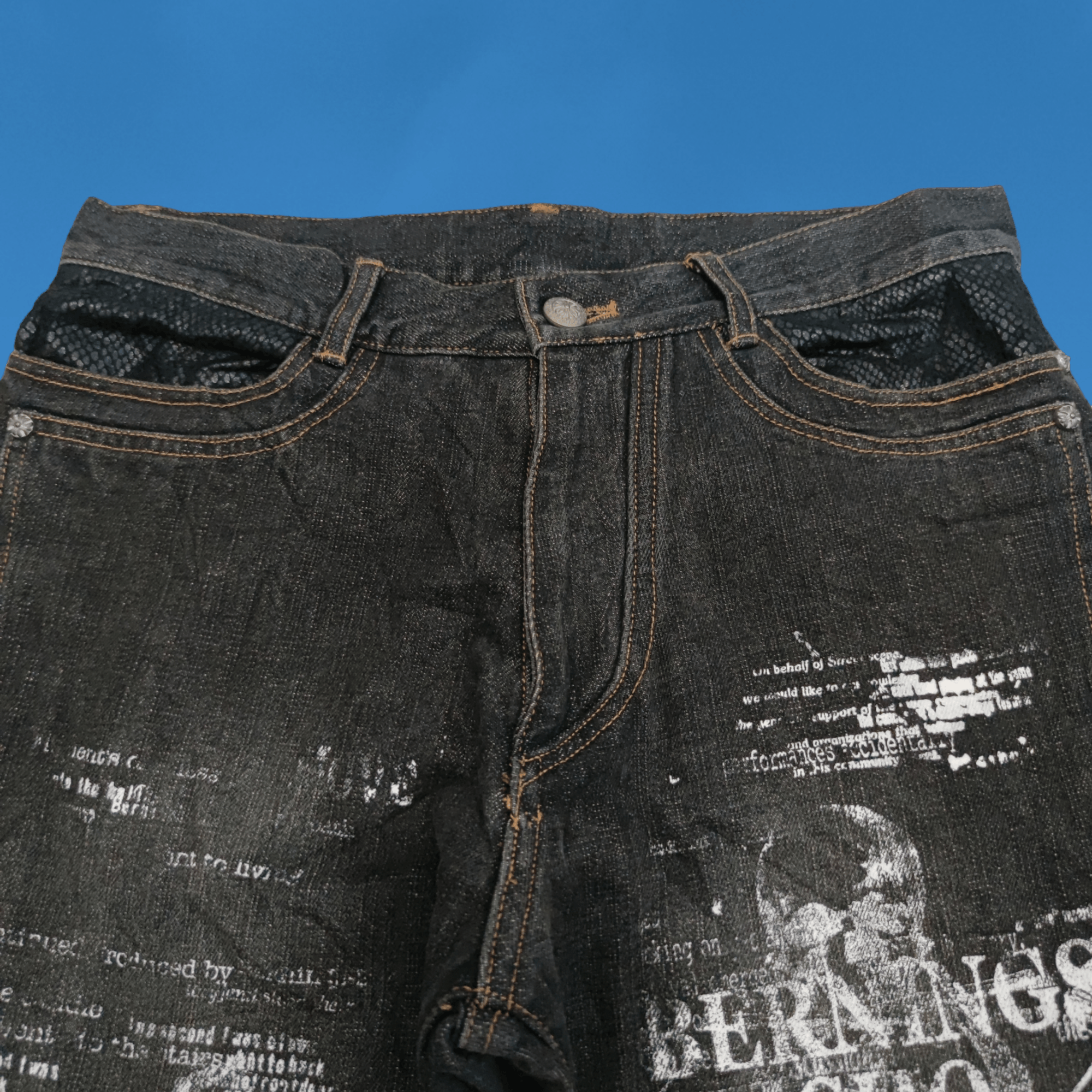 パンツ Bernings Sho lace up damage flared denim Japanese Brand BERNING SHO lace up flare jeans | Grailed