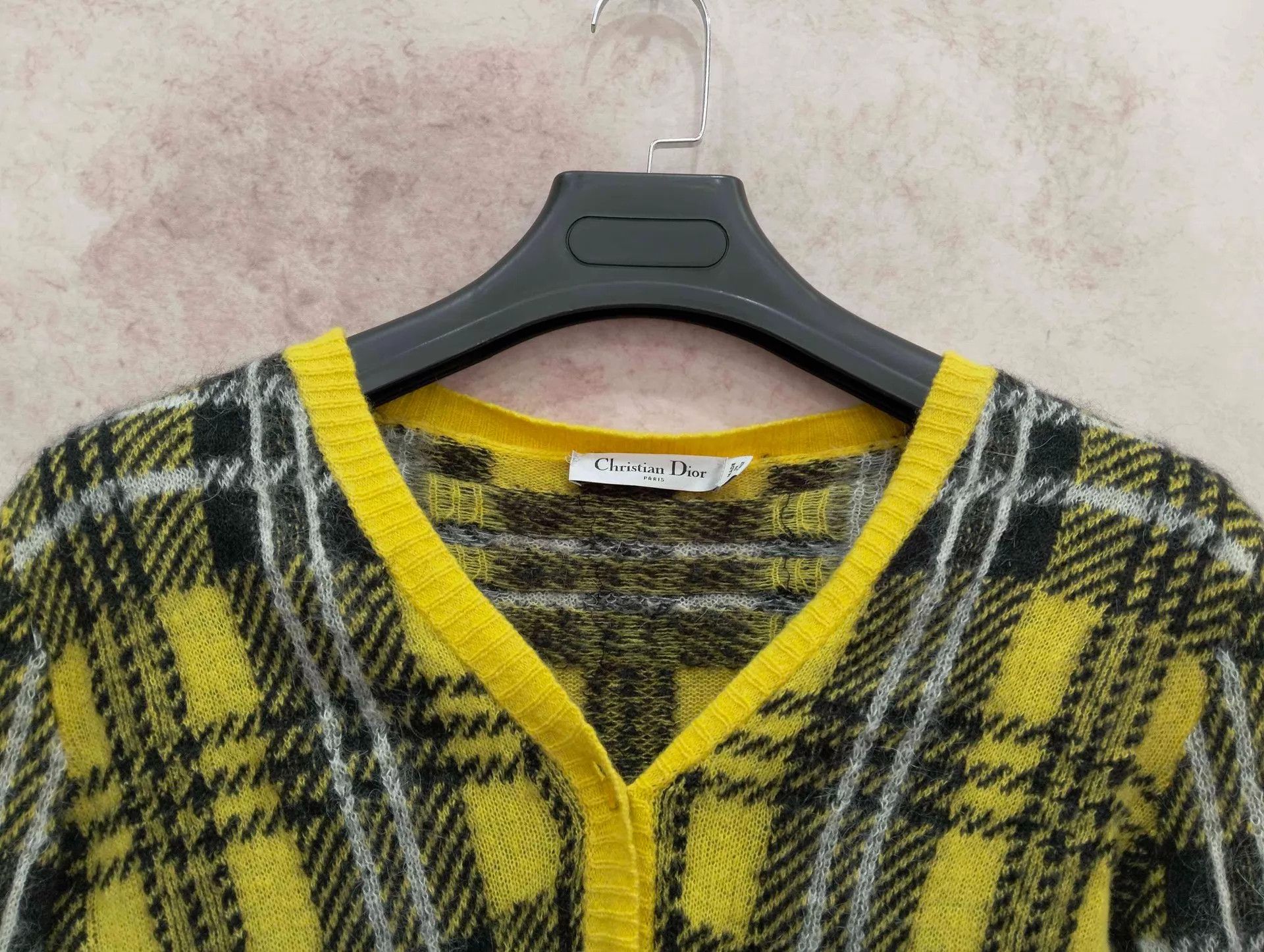Dior Dior Yellow Checkered Knit Cardigan 36 EU Size XS / US 0-2 / IT 36-38 - 6 Thumbnail