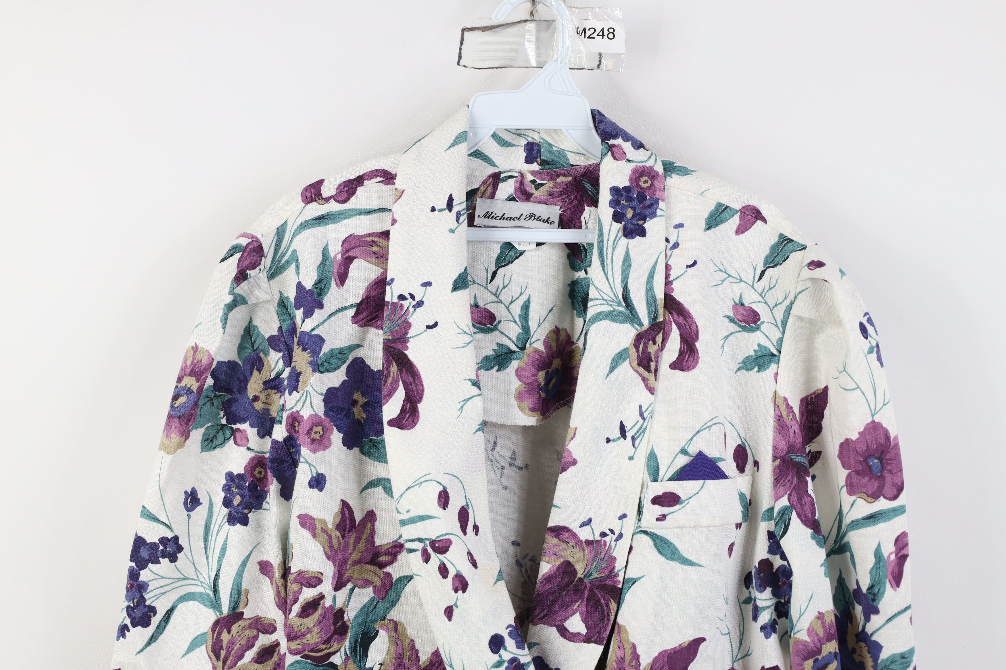 Vintage Vintage 90s Blend Flower Double Breasted Blazer Jacket USA Size XXL / US 16-18 / IT 52-54 - 2 Thumbnail