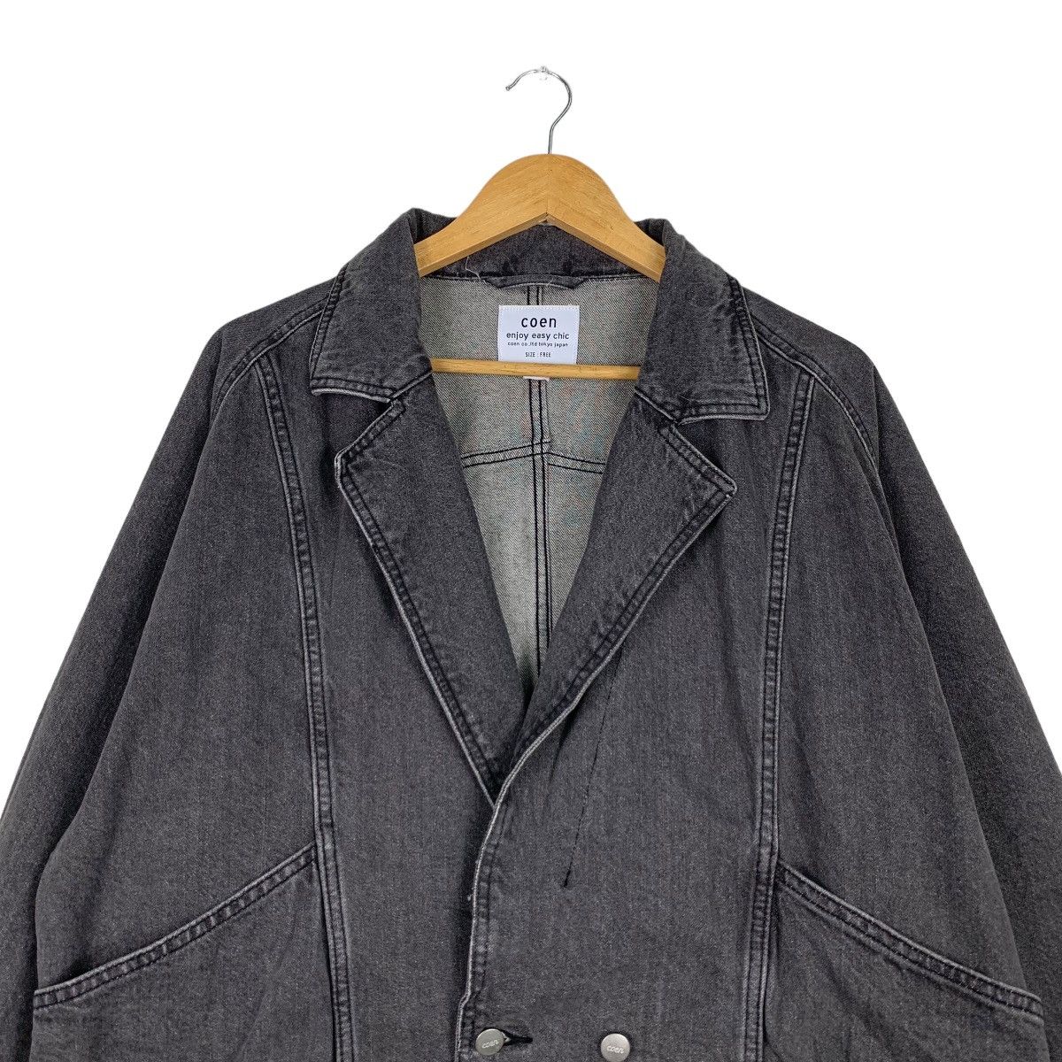 Japanese Brand COEN Usa Cotton Double Breasted Denim Jacket #1101-C50 Size US M / EU 48-50 / 2 - 2 Thumbnail