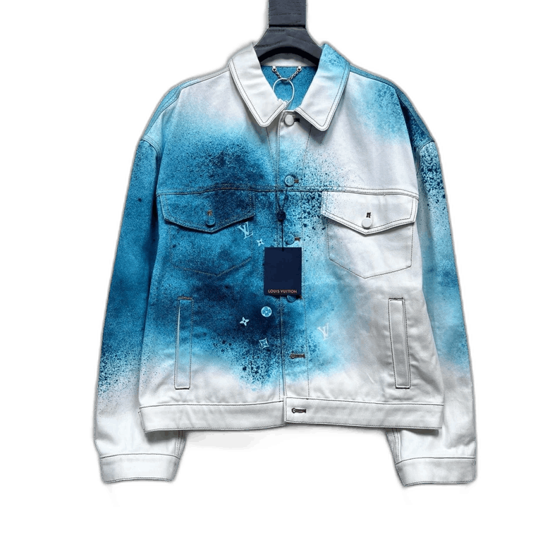 Louis Vuitton Louis Vuitton Blue White Tie Dye Denim Jacket - dmc Size M / US 6-8 / IT 42-44 - 1 Thumbnail