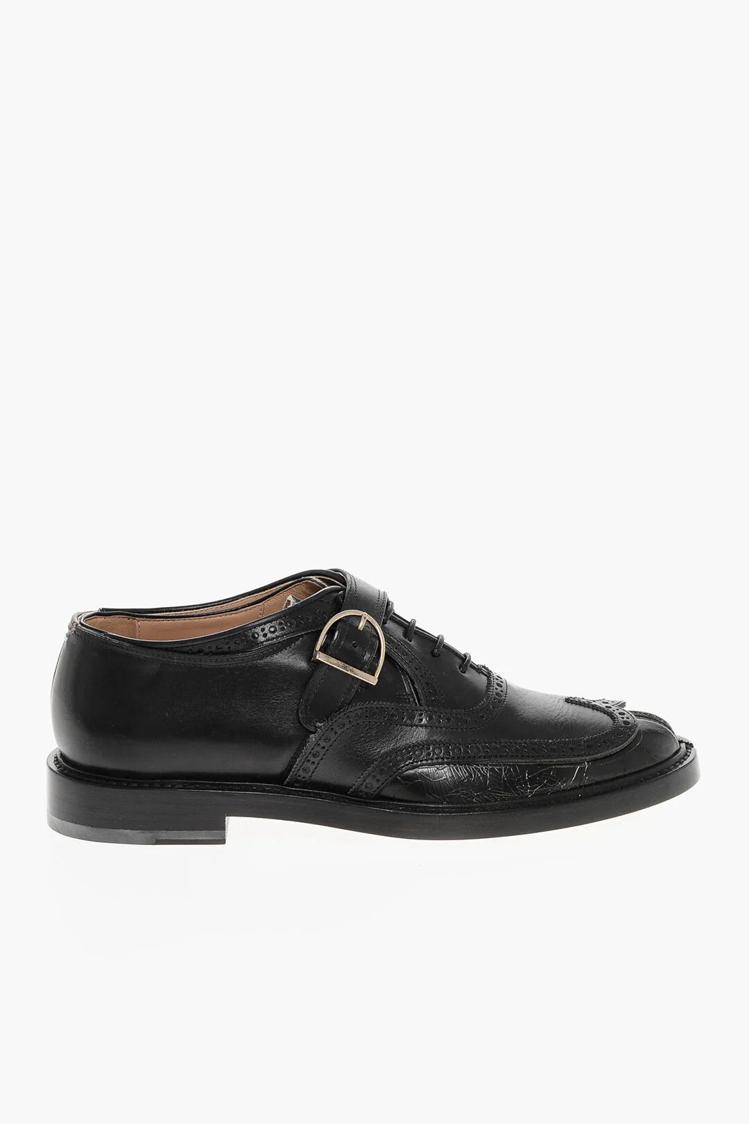 Maison Margiela og1mm0326 Vintage-Effect Leather Oxford Tabi Shoes in Black Size US 12 / EU 45 - 1 Thumbnail