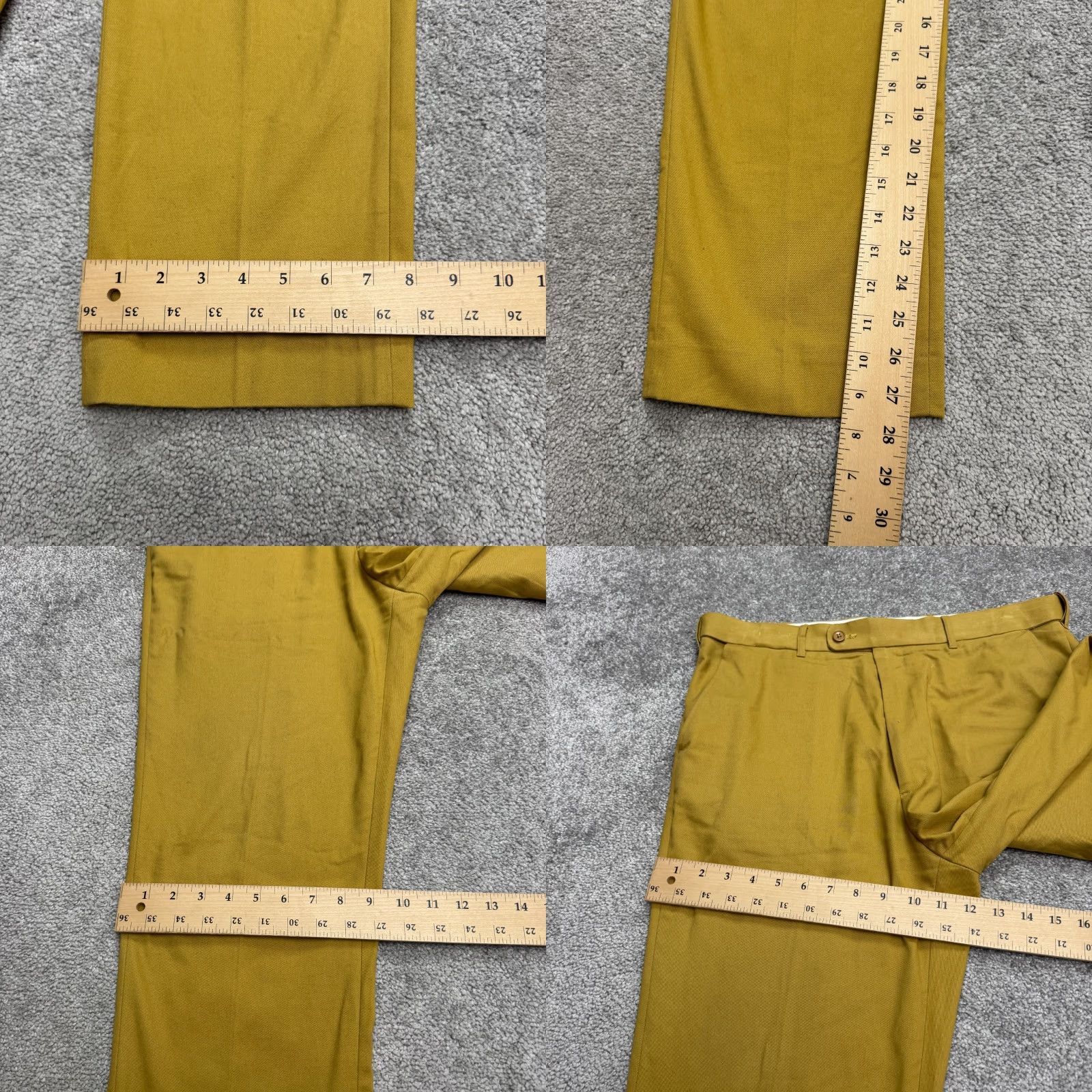 Vintage Peter Christian Cotton Chino Pants 36x28 Mustard Yellow Straight Leg Slacks Mens Size US 36 / EU 52 - 9 Thumbnail