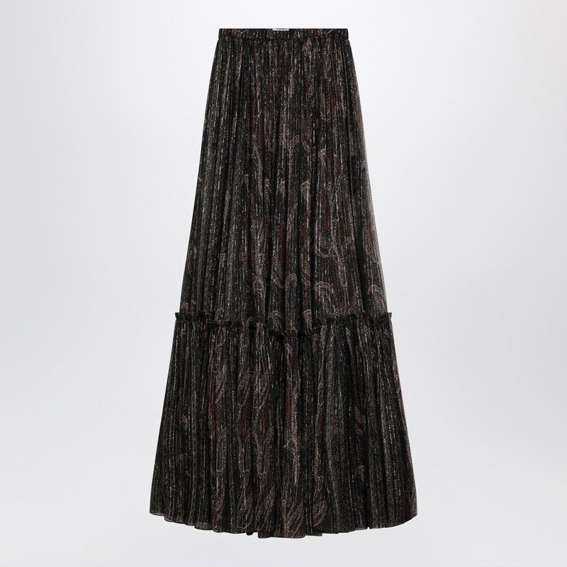 Saint Laurent Paris Saint Laurent Ruffled Skirt With Paisley