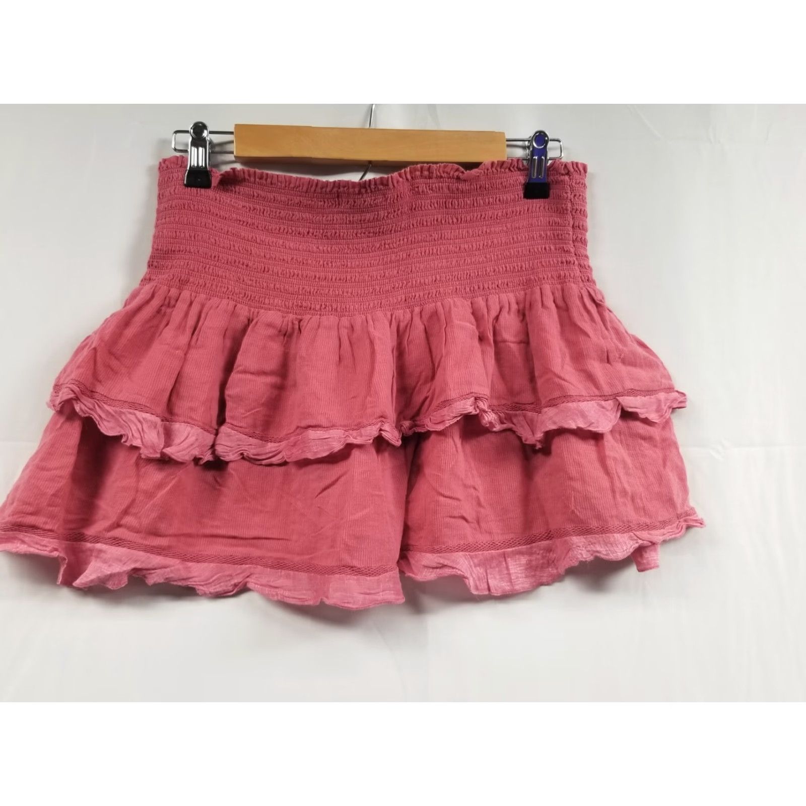 Isabel Marant Isabel Marant Etoile Skirt Mini Pink Cotton-Viscose Ruffle 40 US 10 Womens Size 32" / US 10 / IT 46 - 2 Thumbnail