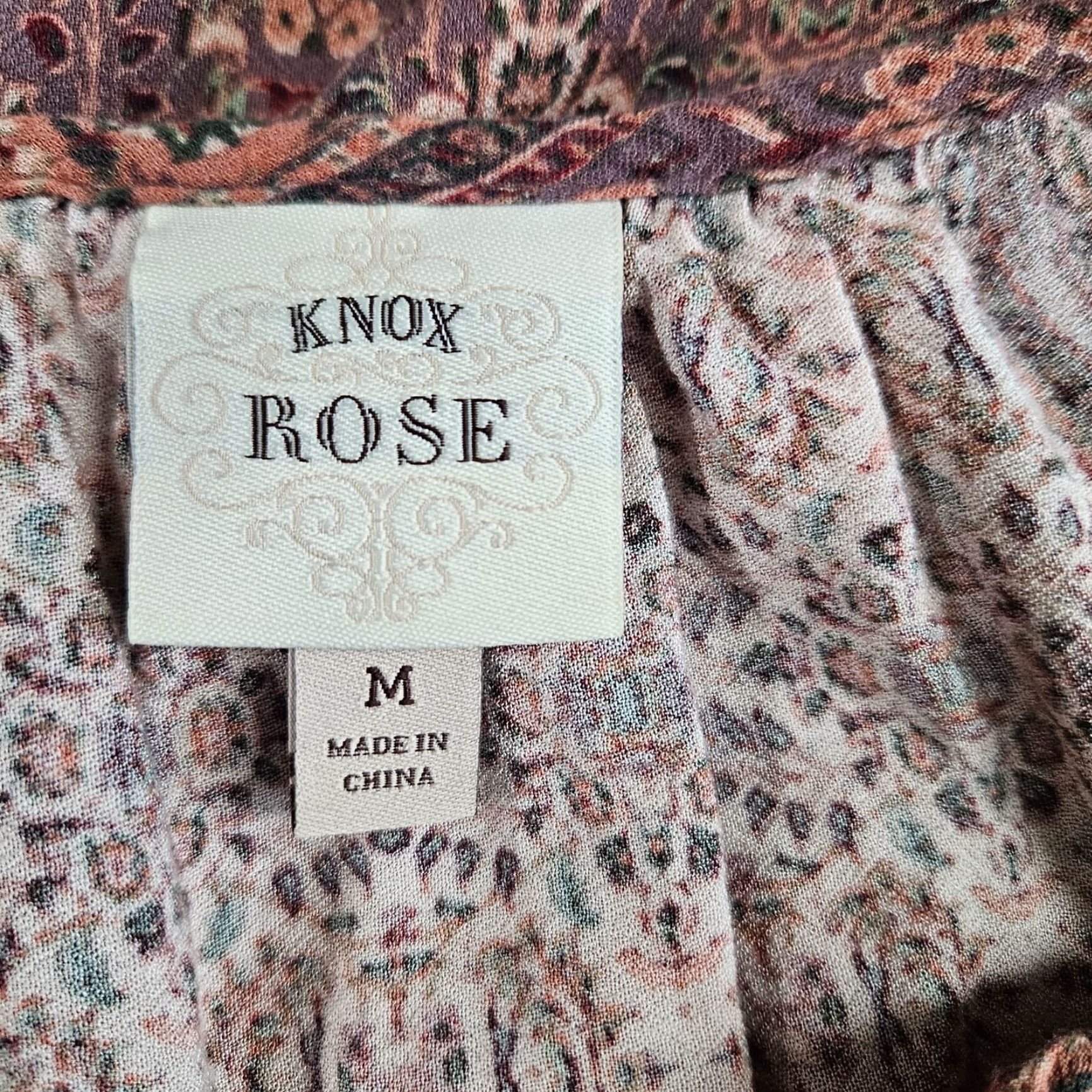 Vintage Knox Rose Womens Blouse M Purple Pink Rayon Half Sleeves Shirt Women Size M / US 6-8 / IT 42-44 - 6 Thumbnail