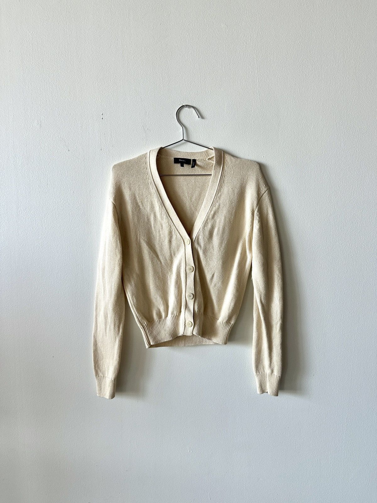 Theory Theory Creme Cashmere and Cotton Cardigan Size XS / US 0-2 / IT 36-38 - 1 Thumbnail