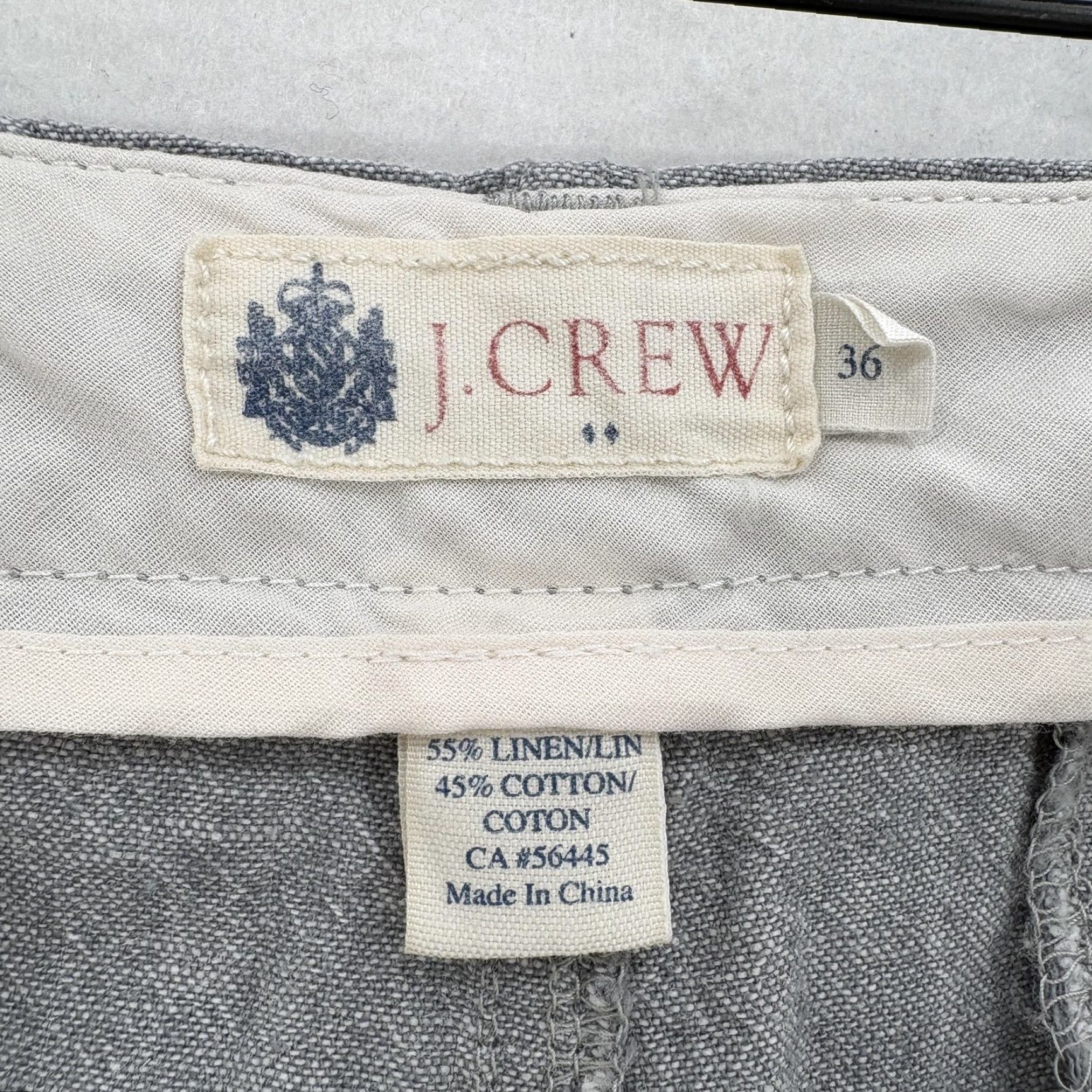 J.Crew J.Crew Shorts Mens 36 Gray Linen Cotton Chino Flat Front Casual Preppy Summer Shirt Mens Regular Waist 36 Gray Chino Casual Summer Mens Size US 36 / EU 52 - 3 Thumbnail