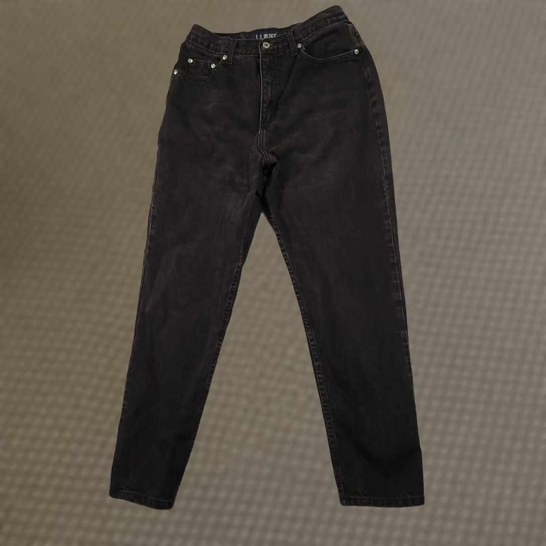 Vintage VINTAGE L.A. Blues Jeans Womens 12 Black High Rise Tapered Leg 100% Cotton Denim Size 34" / US 12 / IT 48 - 1 Thumbnail