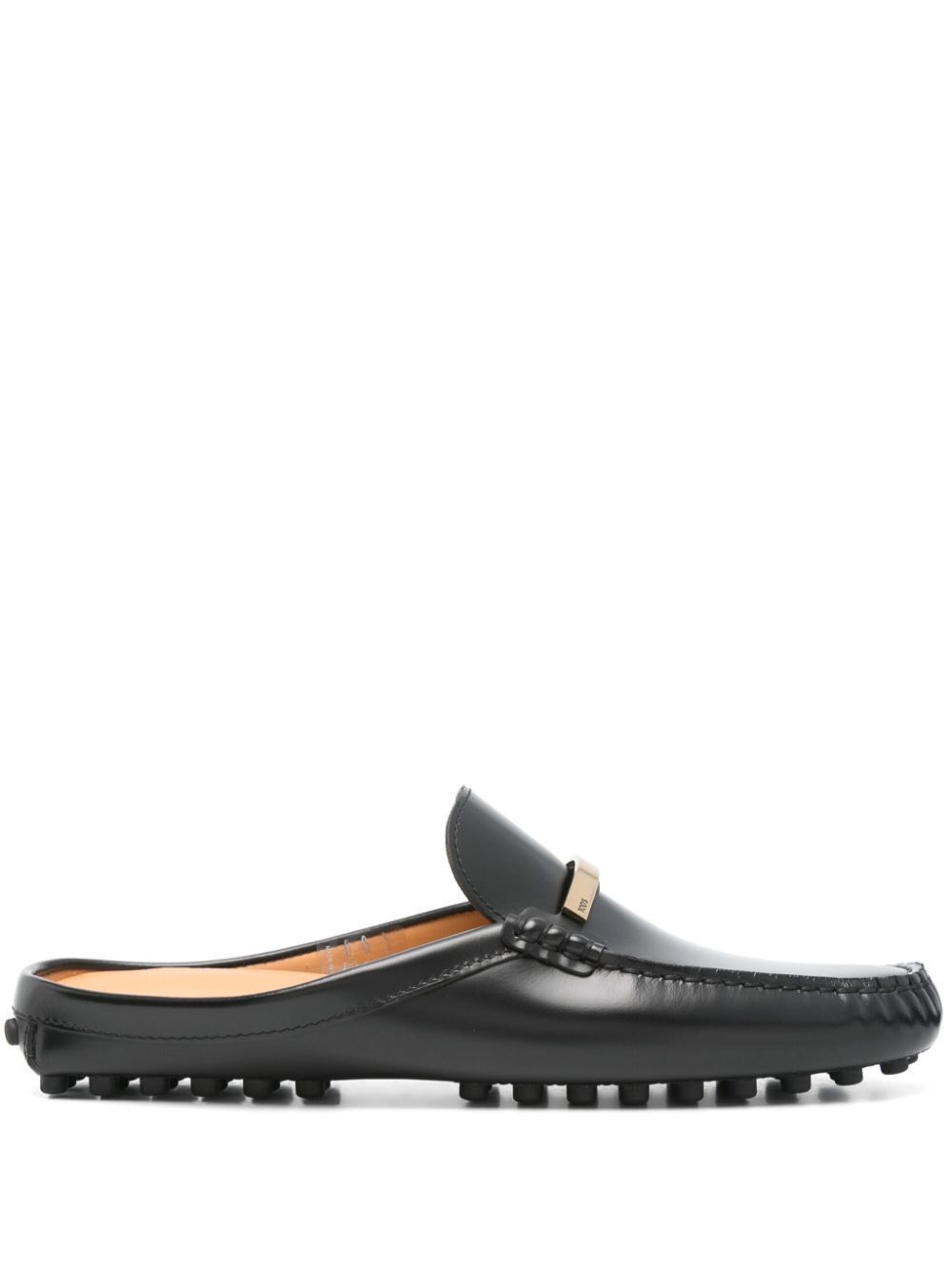 BRANDED METAL BAR LEATHER GOMMINO MULES