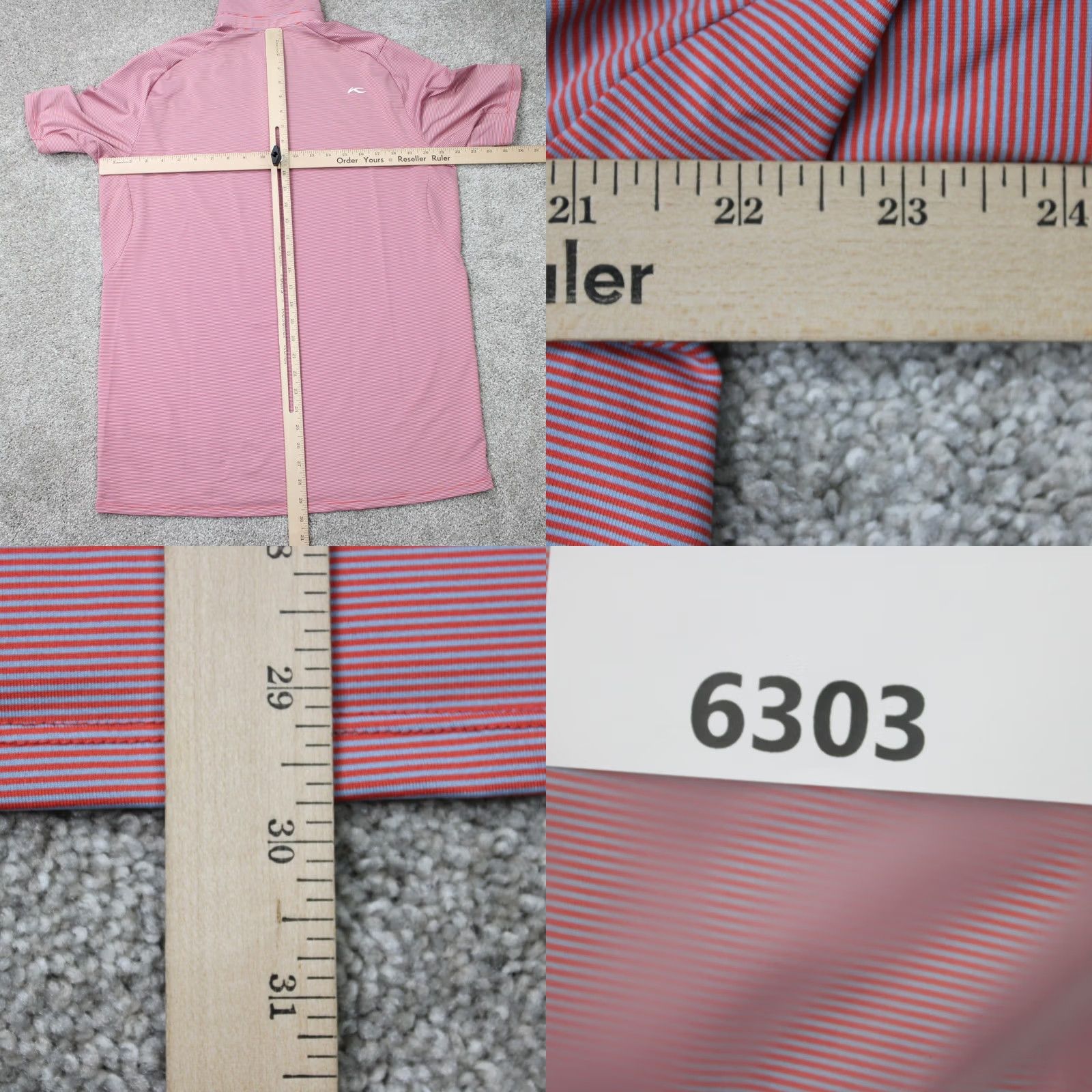 KJUS Kjus Polo Shirt Men M Orange Stripe Short Sleeve Logo on Left Sleeve Golf Regular Fit 50/US Medium Size US M / EU 48-50 / 2 - 9 Thumbnail