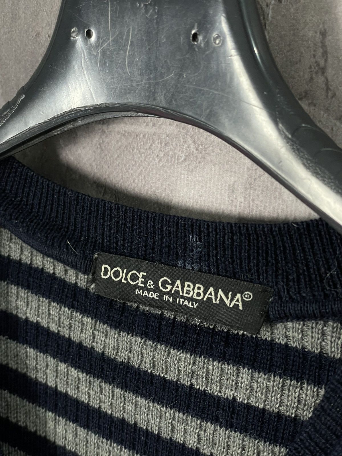 Dolce & Gabbana × Vintage Vintage Dolce Gabbana Chain Y2K Striped Knit Sweater Size US M / EU 48-50 / 2 - 8 Thumbnail