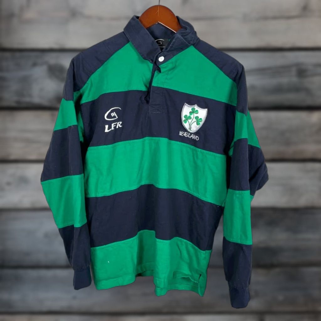 Vintage VINTAGE Live for Rugby Men's Polo Shirt Adult Medium Green Black Striped 90s Casual Embroidered Size US M / EU 48-50 / 2 - 1 Thumbnail