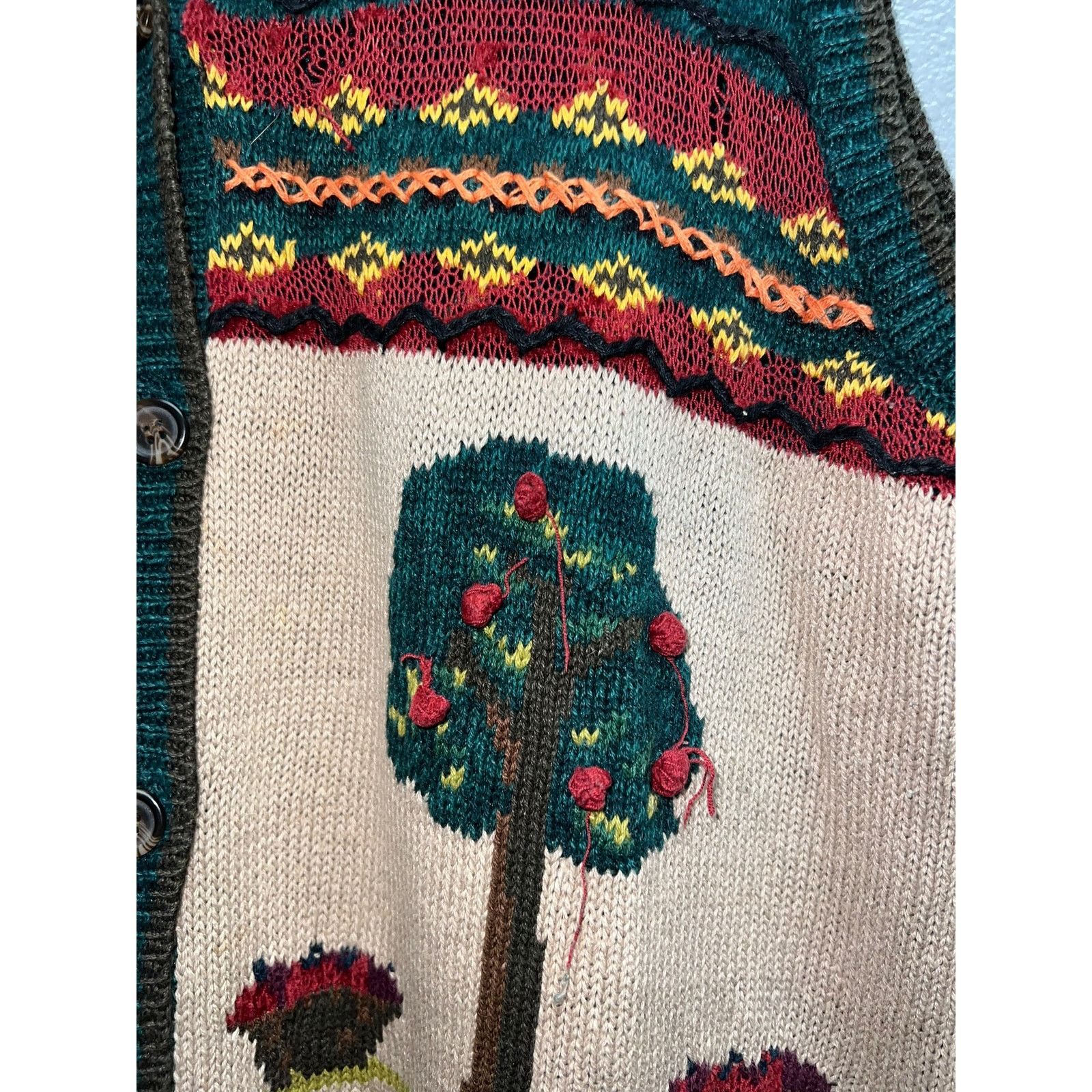 Vintage Womens Karen Scott Fall Sweater Vest Pumpkins Missing Button Size L / US 10 / IT 46 - 4 Thumbnail
