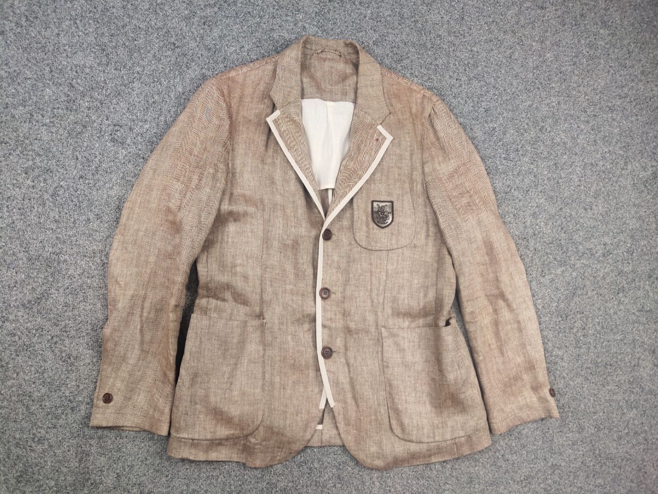 Other Luis Trenker Design textured hemp herringbone Blazer Jacket Size US L / EU 52-54 / 3 - 2 Thumbnail