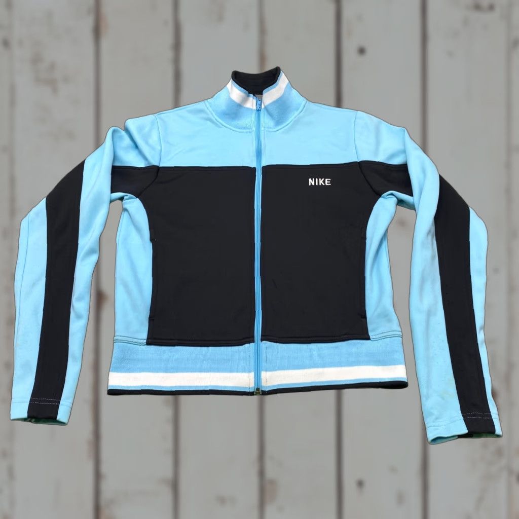 VINTAGE Nike Jacket Womens Small 4-6 Blue Sport Track Rain Streetwear GRAY TAG