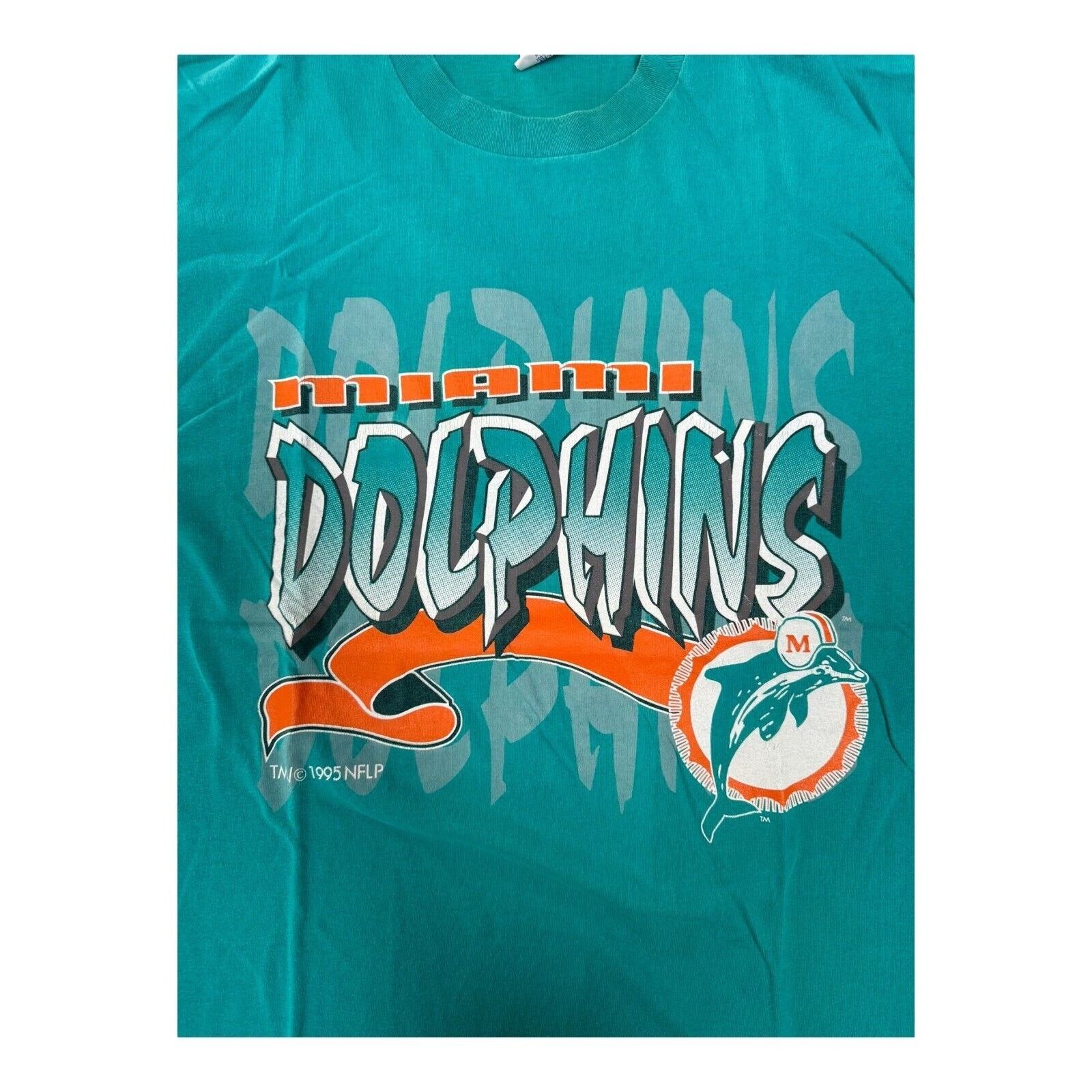 NFL Vintage 90s Miami Dolphins Old Logo T-Shirt Size Large 1995 Size US L / EU 52-54 / 3 - 5 Thumbnail