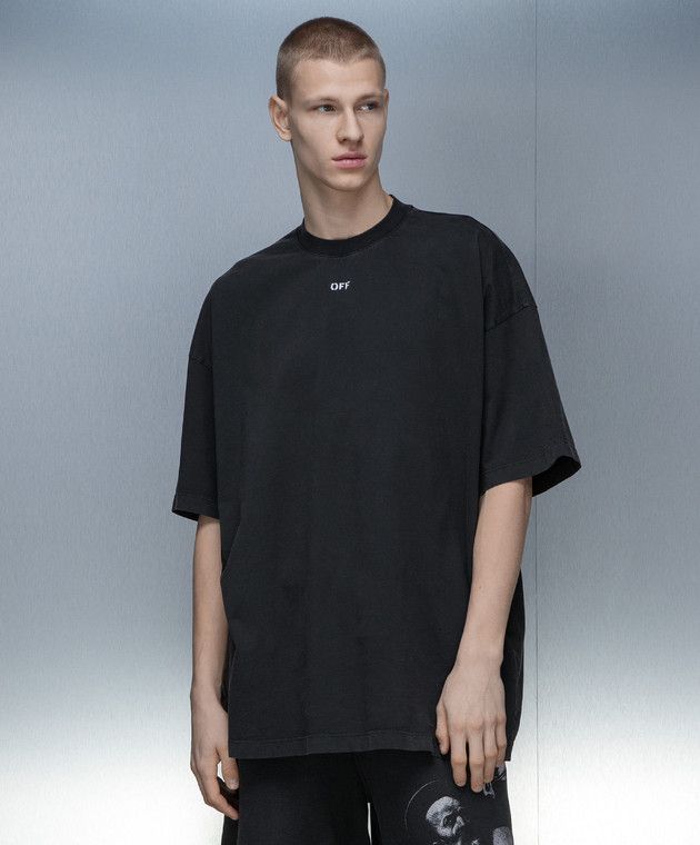 Off-White o1s22i1n1124 Oversized T-Shirt in Noir Size US M / EU 48-50 / 2 - 2 Thumbnail