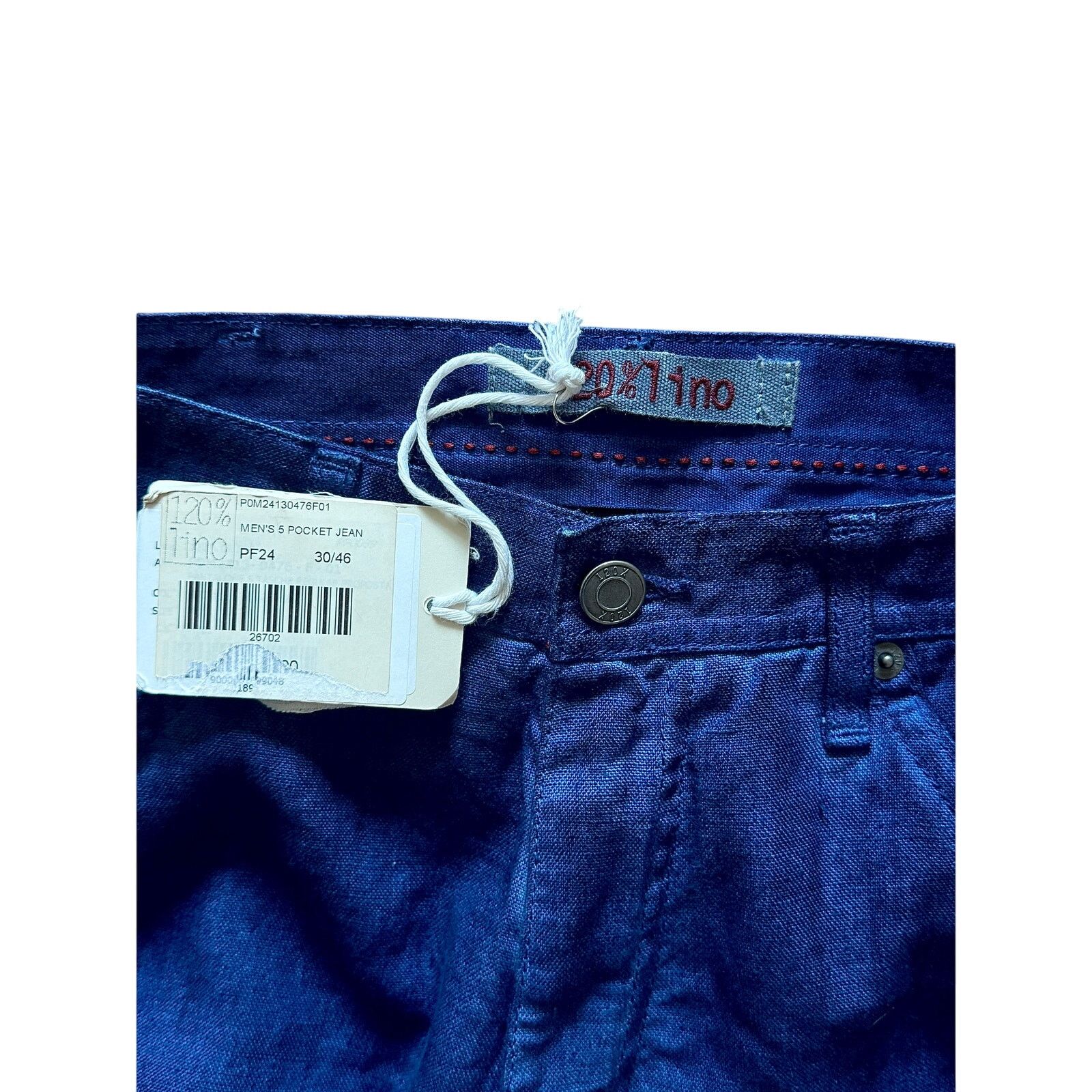 120% Lino 120% Lino NWT Men's Blue Linen Pocket Jeans Size US 30 / EU 46 - 3 Thumbnail