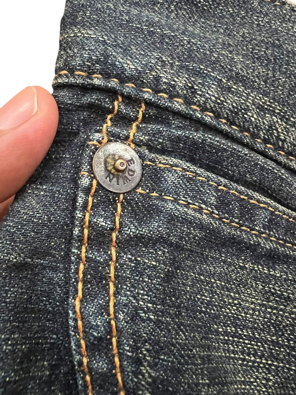 Edwin 💥Flare💥Vintage Edwin 503 Blue Trip Claw Denim Jean Size US 32 / EU 48 - 10 Thumbnail