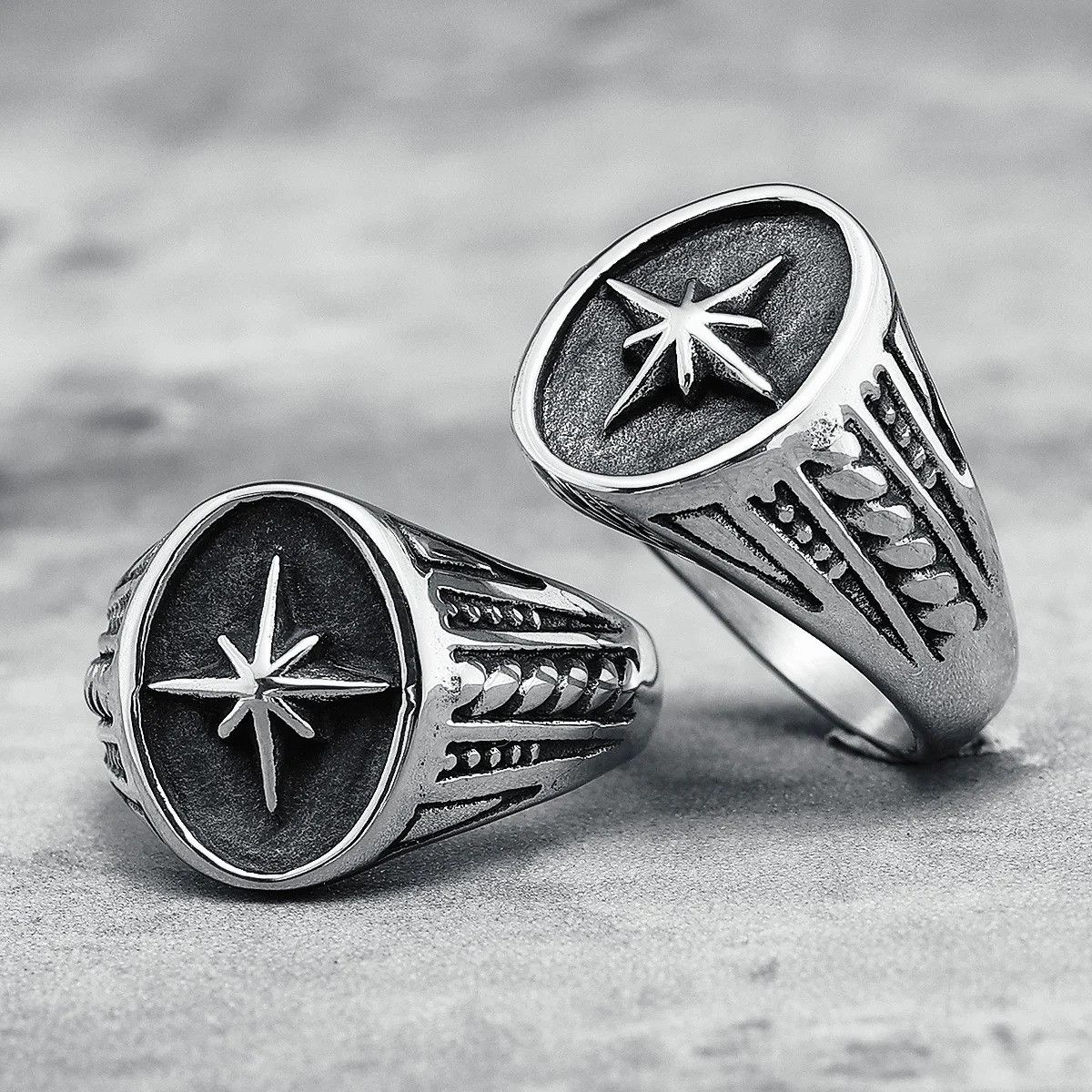 Jewelry North Star Ring Streetwear Jewelry Fashion Gift Size ONE SIZE - 3 Thumbnail