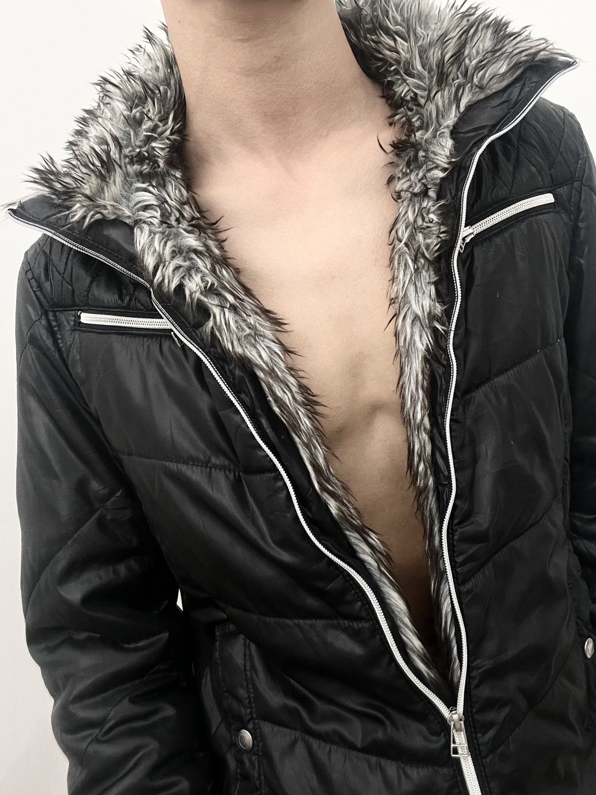 If Six Was Nine 2000s Spinash Avant-garde Fur Puffer Jacket Size US L / EU 52-54 / 3 - 3 Thumbnail
