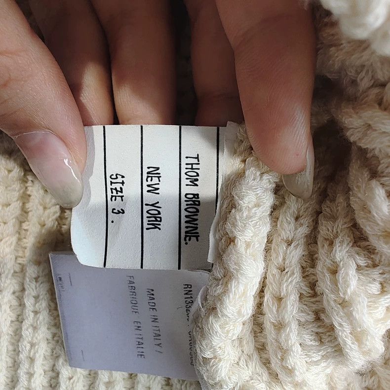 Thom Browne Thom Browne White knit hoodie Size US L / EU 52-54 / 3 - 5 Thumbnail