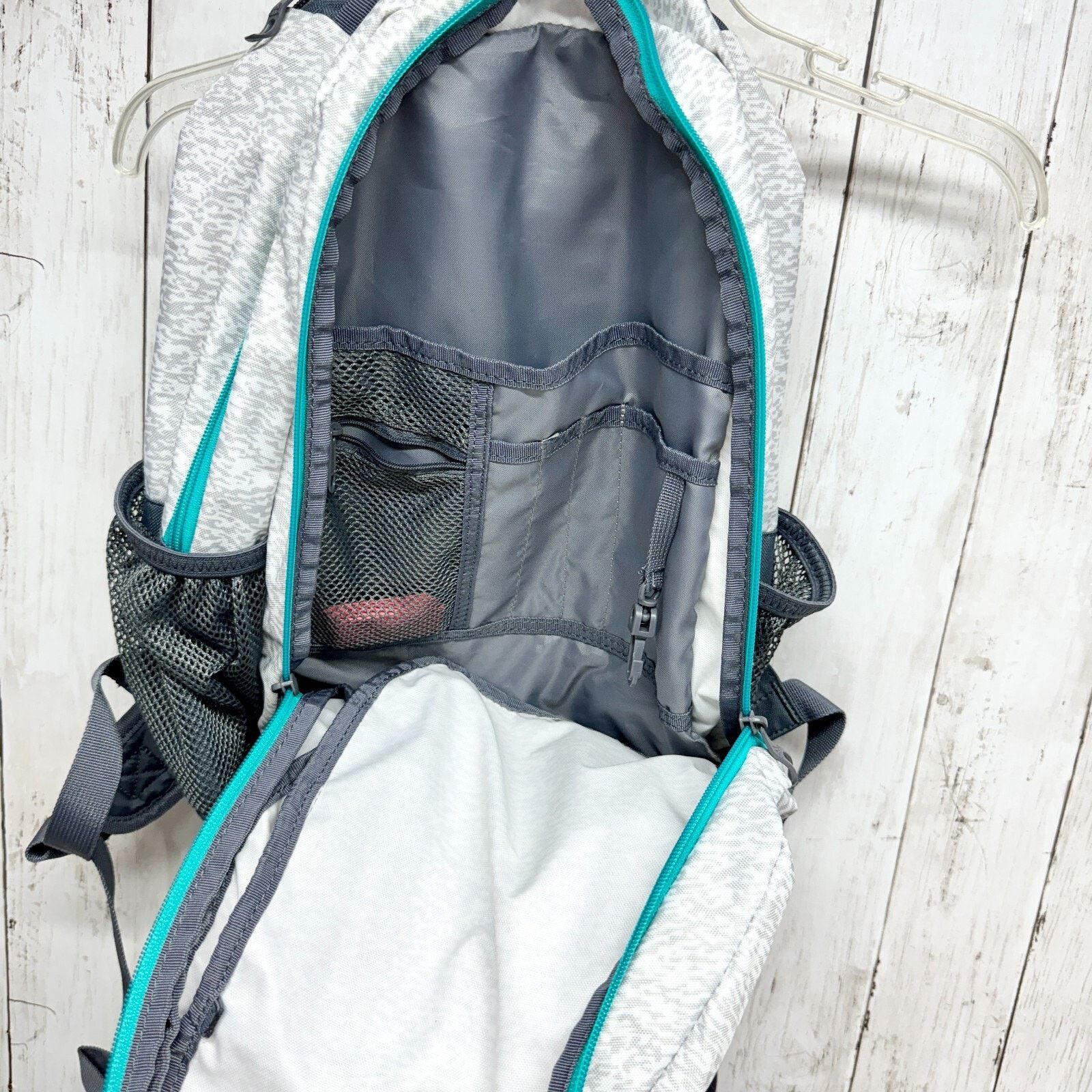 Adidas Adidas Backpack Unisex Gray Turquoise Purple Mesh Pockets Size ONE SIZE - 2 Thumbnail