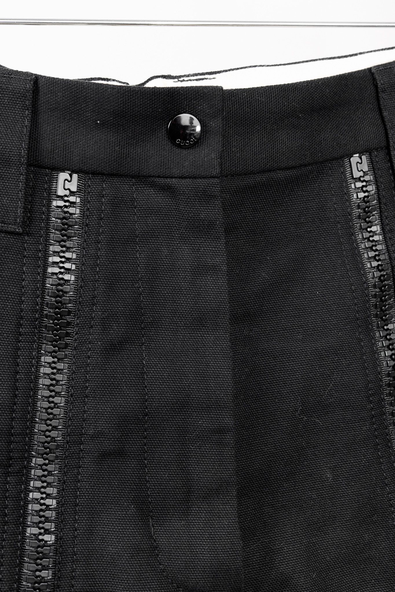 Gucci Gucci Black Cotton-Twill Zip-Detail Pants Size 27" / US 4 / IT 40 - 9 Thumbnail