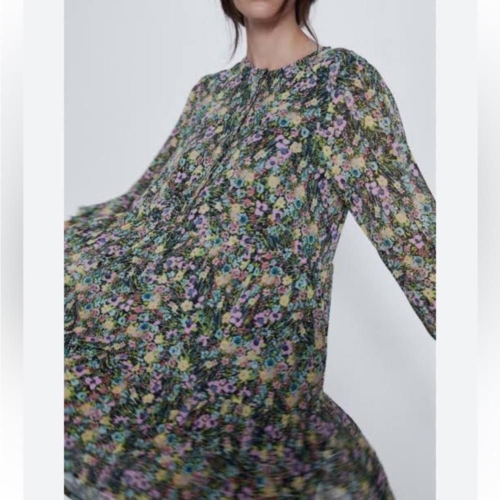 Zara Zara l Floral Long Sleeve Tunic Dress Small Size S / US 4 / IT 40 - 10 Thumbnail