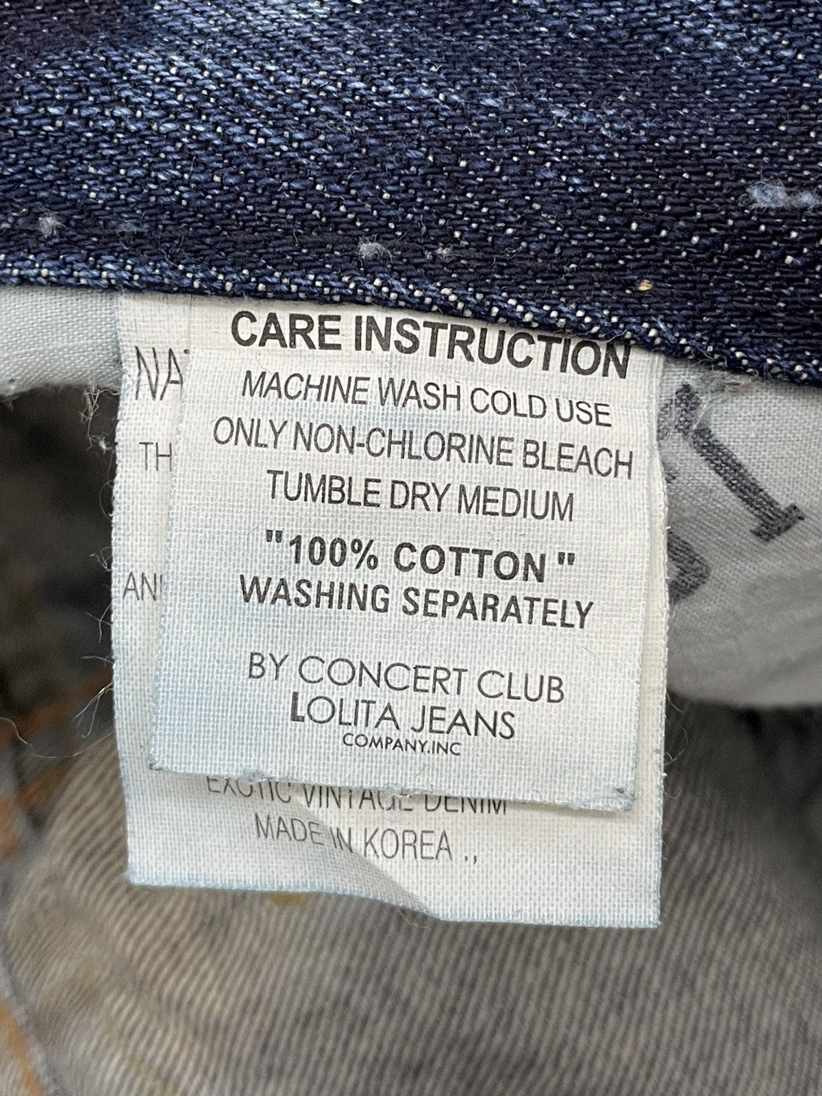 Designer Lolita Club Giraffe Distressed Whisker Style Japanese Denim Size US 29 - 18 Thumbnail