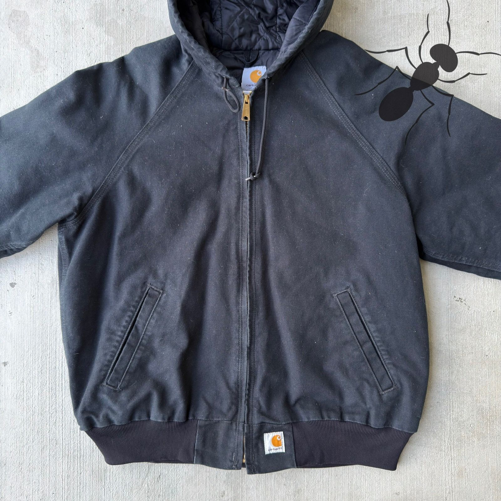 Carhartt × Vintage Carhartt J268 BLK black hooded work wear jacket Size US L / EU 52-54 / 3 - 2 Thumbnail