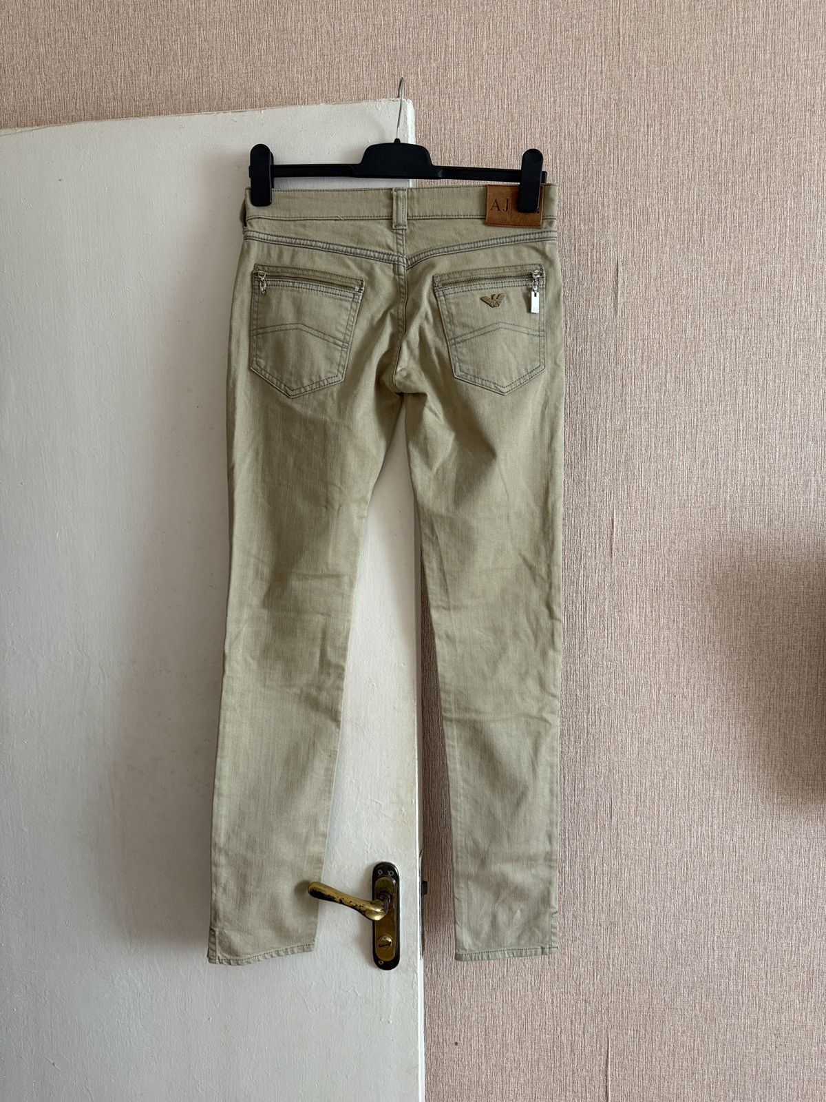 Armani Vintage Armani Jeans AJ Beige Slim Fit Denim Pants Women’s Size 27" / US 4 / IT 40 - 1 Thumbnail