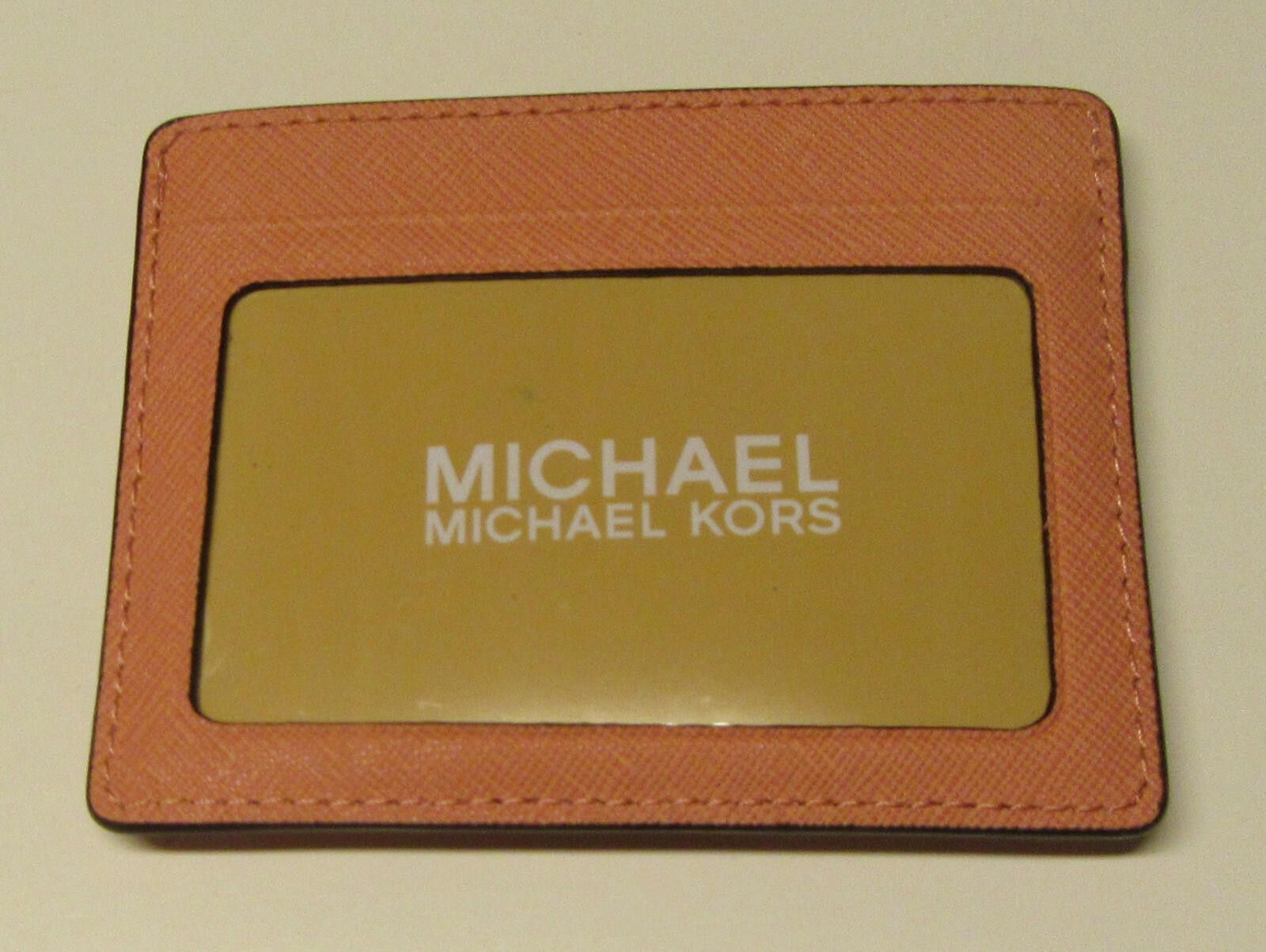 Michael Kors Michael Kors Saffiano Leather Credit Card Case Holder Peach Size ONE SIZE - 2 Thumbnail