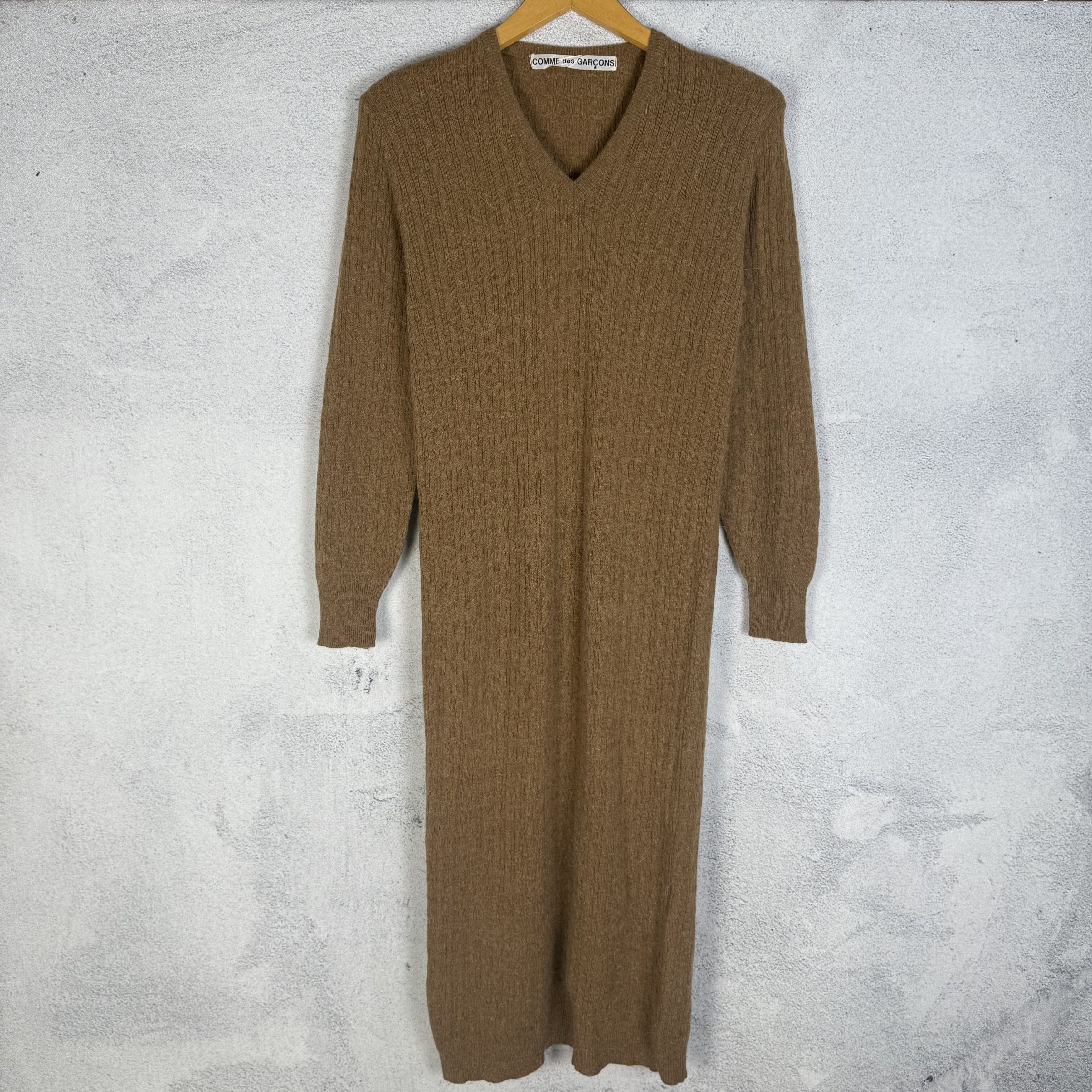 Comme des Garcons 80s Comme Des Garcons Knit Cable Midi Wool Dress Size S / US 4 / IT 40 - 1 Thumbnail