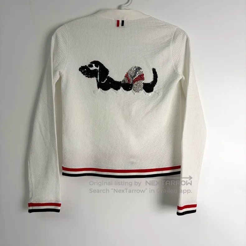 Thom Browne Thom Browne Sequined Dog Embroidered Open-Cardigan Size XS / US 0-2 / IT 36-38 - 2 Thumbnail