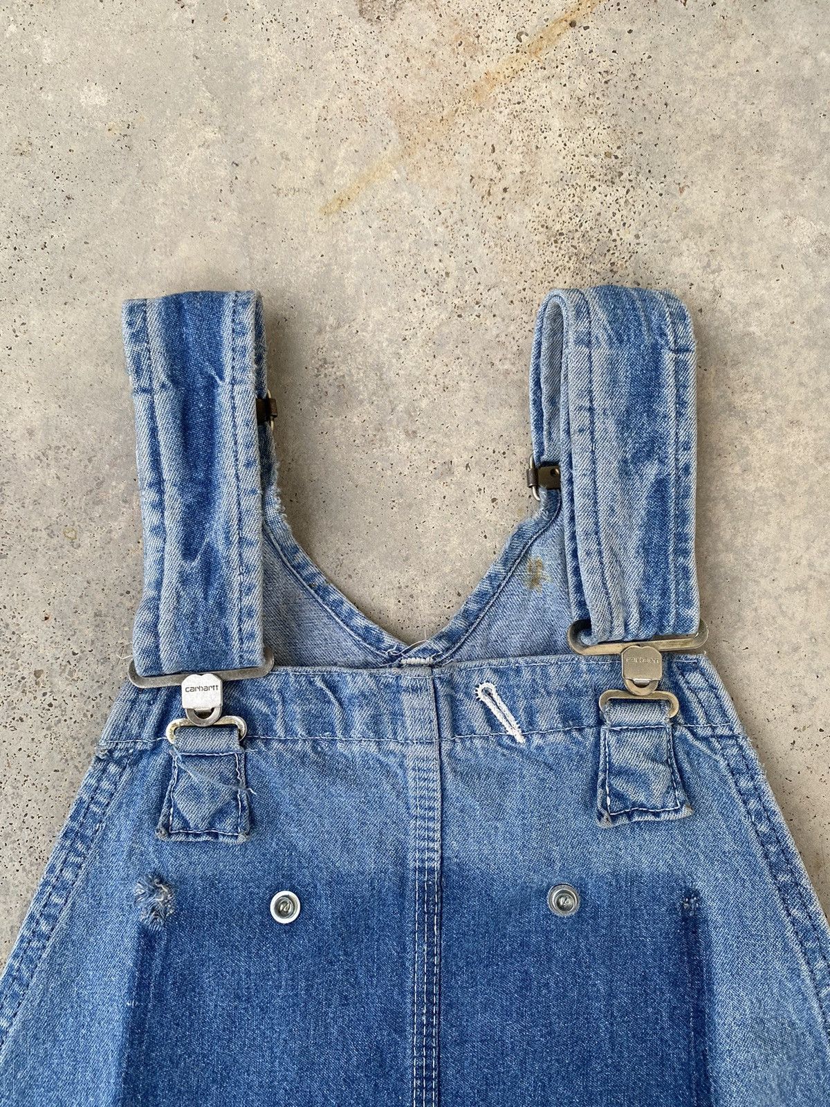 Carhartt × Vintage Vintage 90's Carhartt Distressed Overalls Size US 35 - 7 Thumbnail