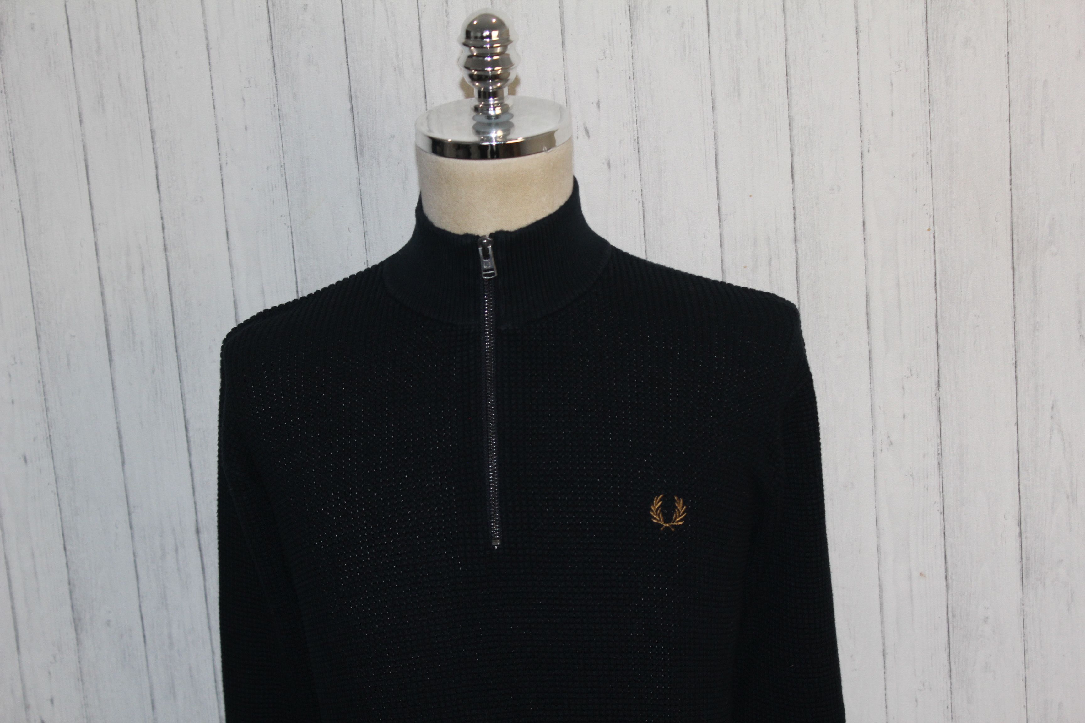 Fred Perry Fred Perry Zip Neck Knitted Blue Jumper Size XL Size US XL / EU 56 / 4 - 4 Thumbnail