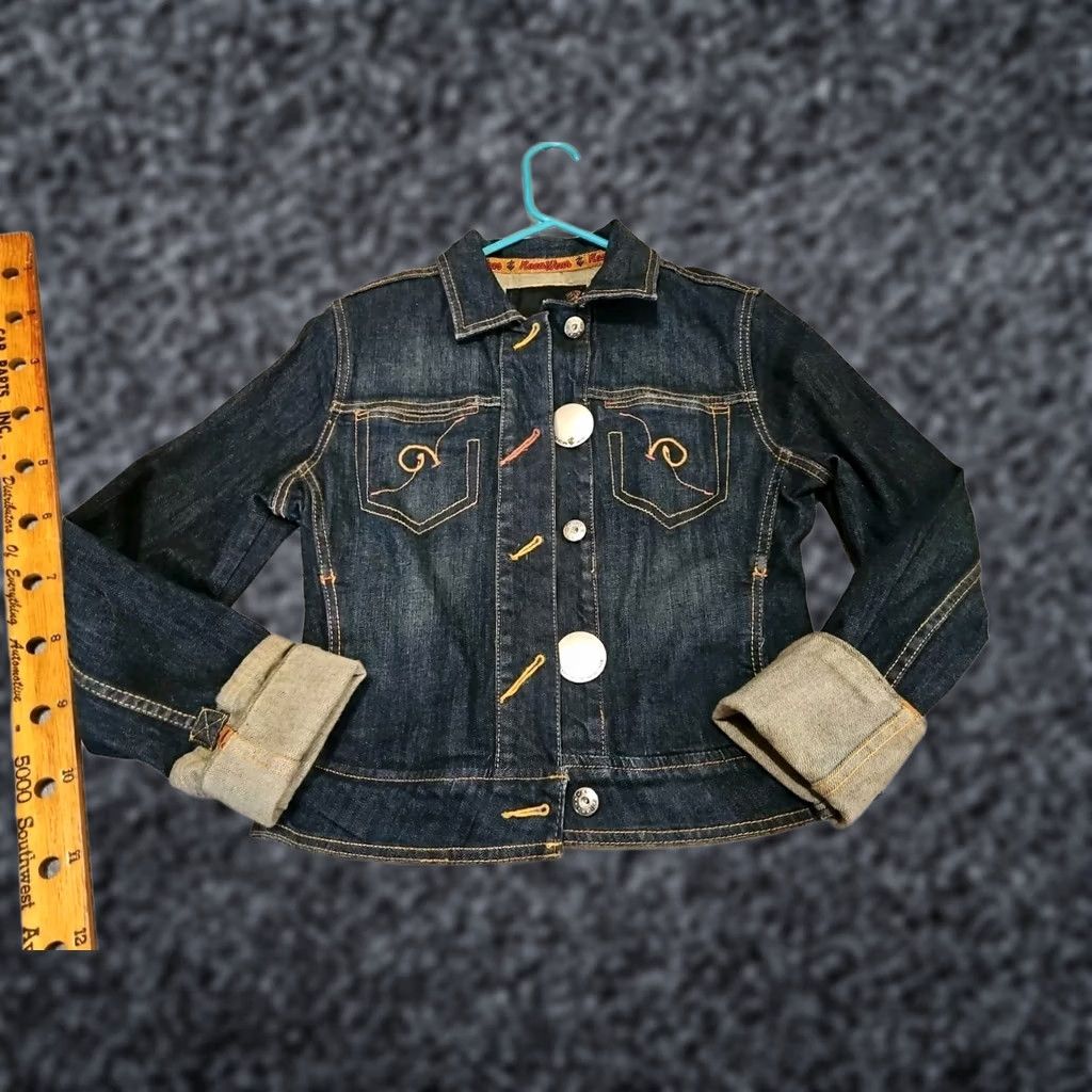 Rocawear VINTAGE Rocawear Jacket Women Medium Denim Button Embroidered Cuff 90s Hip Hop City Top Size M / US 6-8 / IT 42-44 - 1 Thumbnail