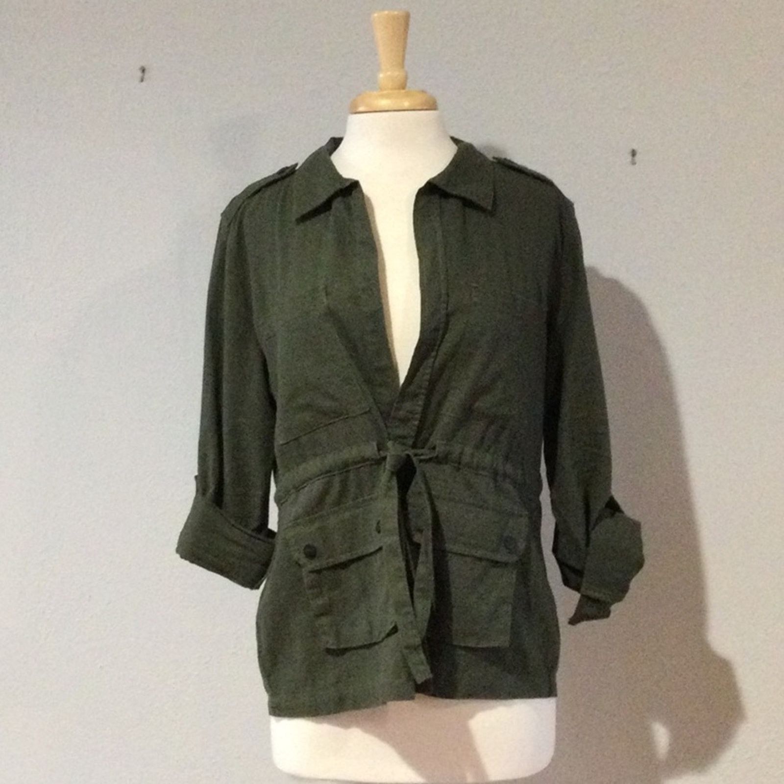 Sanctuary Sanctuary Army Green Rolltab Sleeve Lightweight Jacket Sz M Size M / US 6-8 / IT 42-44 - 5 Thumbnail