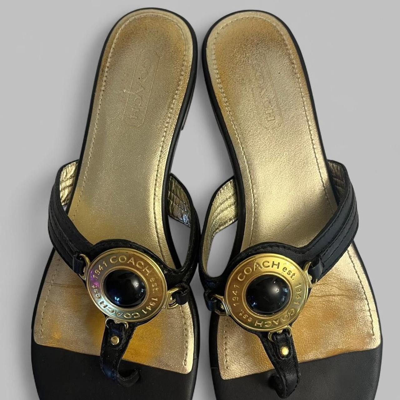 Coach vintage black & gold coach sandals size 7.5 Size US 7.5 / IT 37.5 - 4 Thumbnail